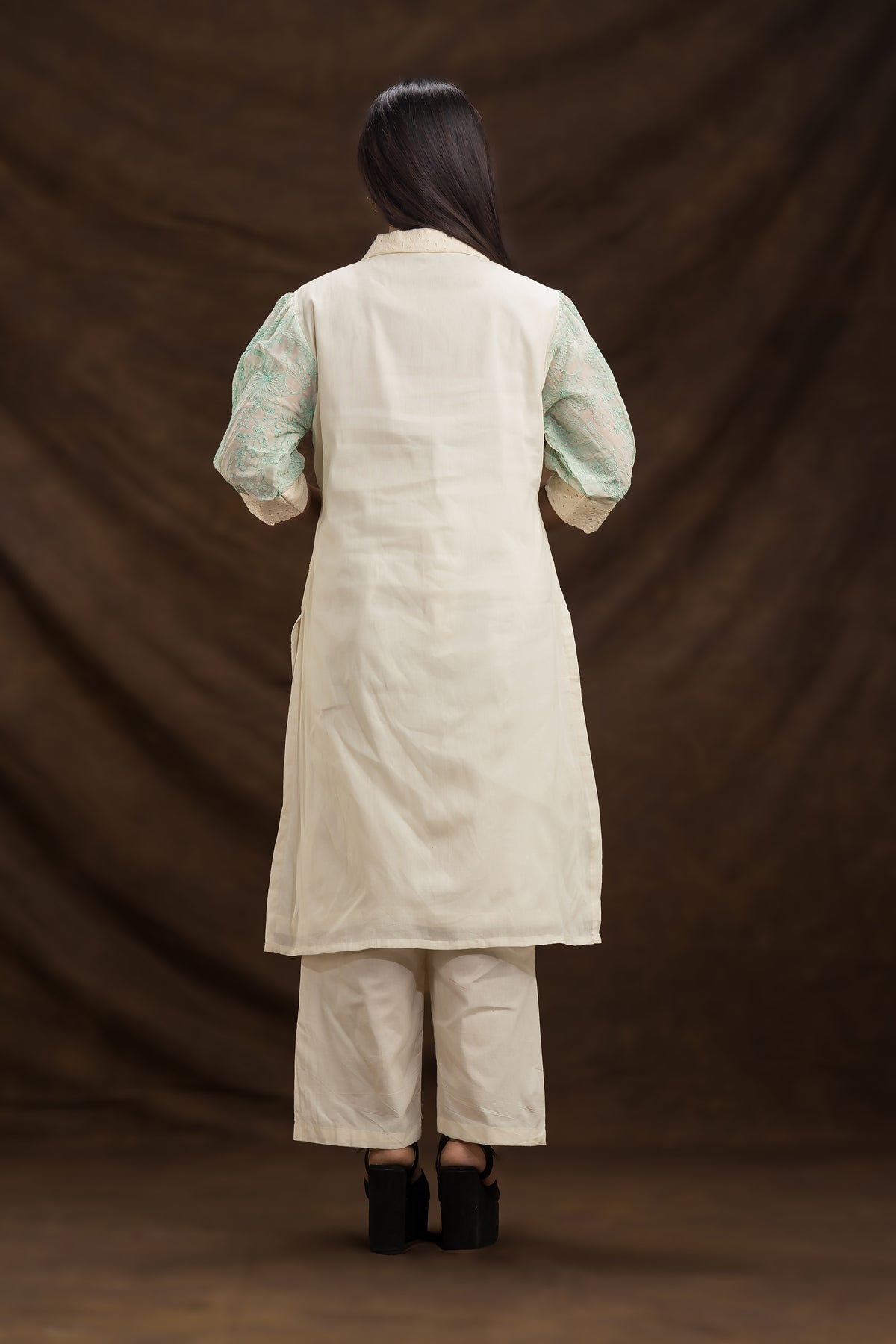 Designer Kurta Set with Puff Sleeves