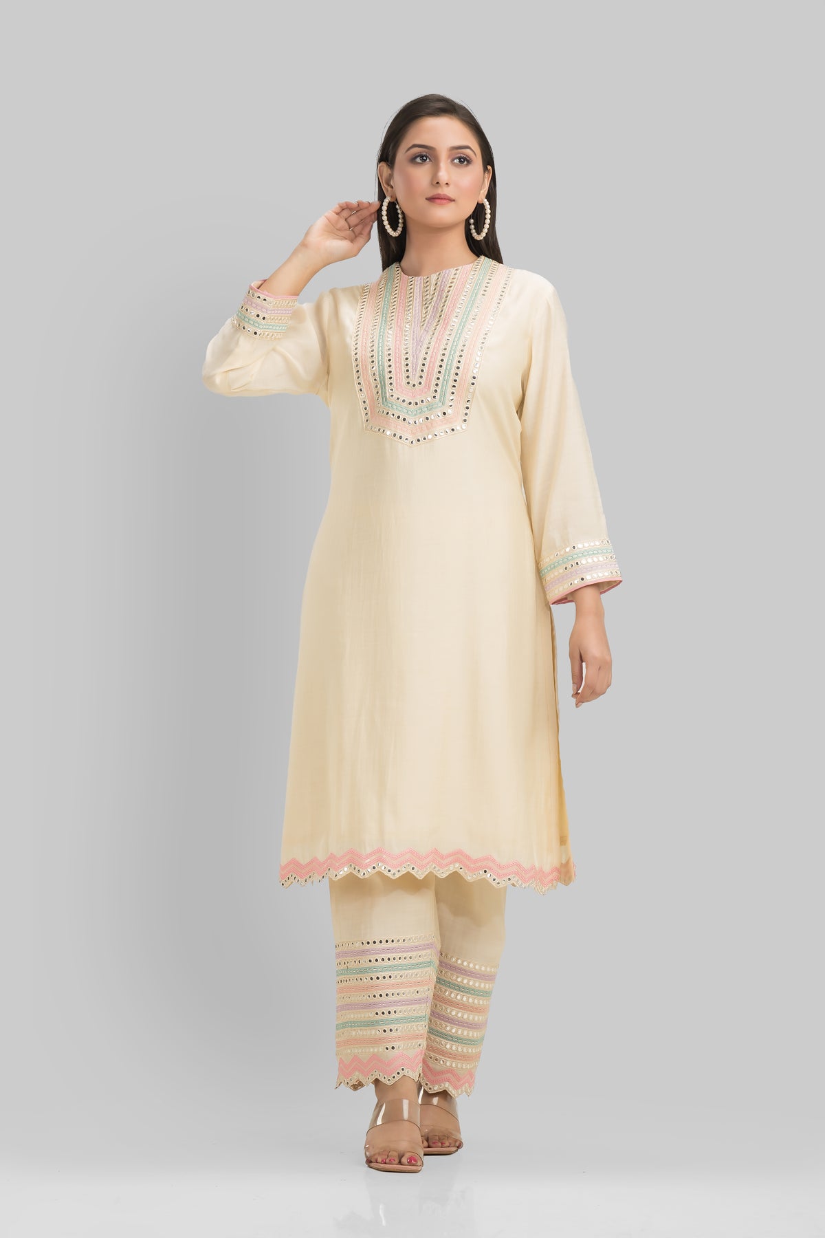 Sacred Suta Embroidered Kurta Pant Set