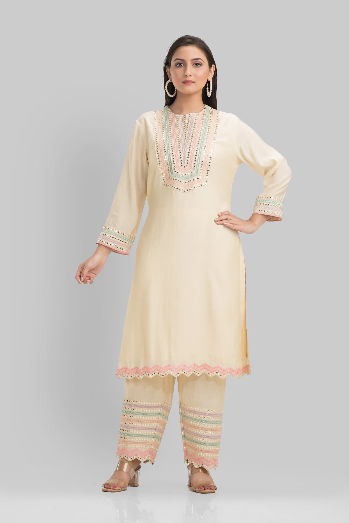 Sacred Suta Embroidered Kurta Pant Set