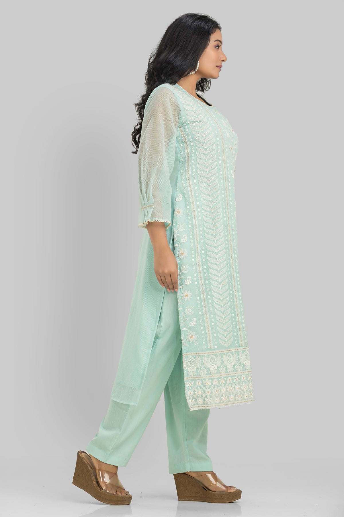 Cotton Kurta Set Frontal Embroidery_Summer Collection