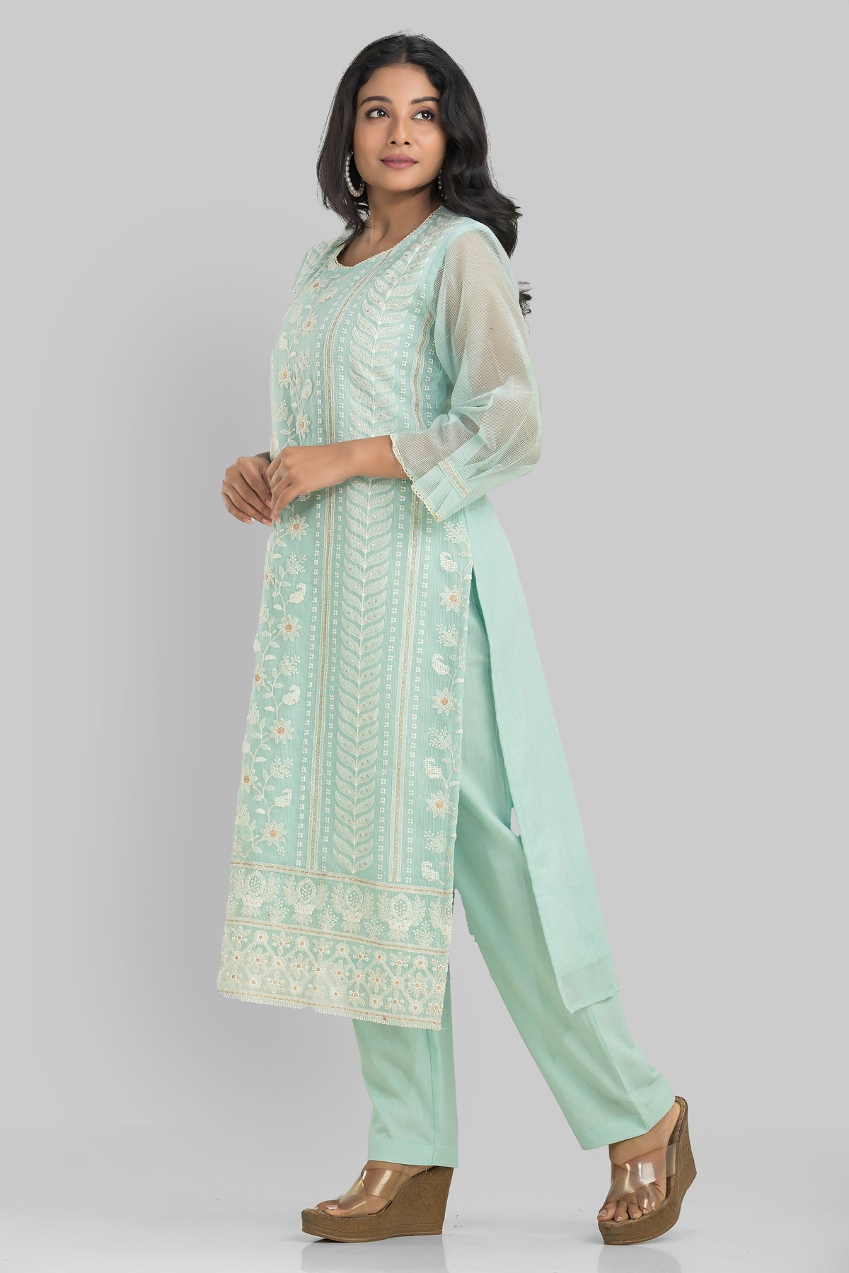 Cotton Kurta Set Frontal Embroidery_Summer Collection