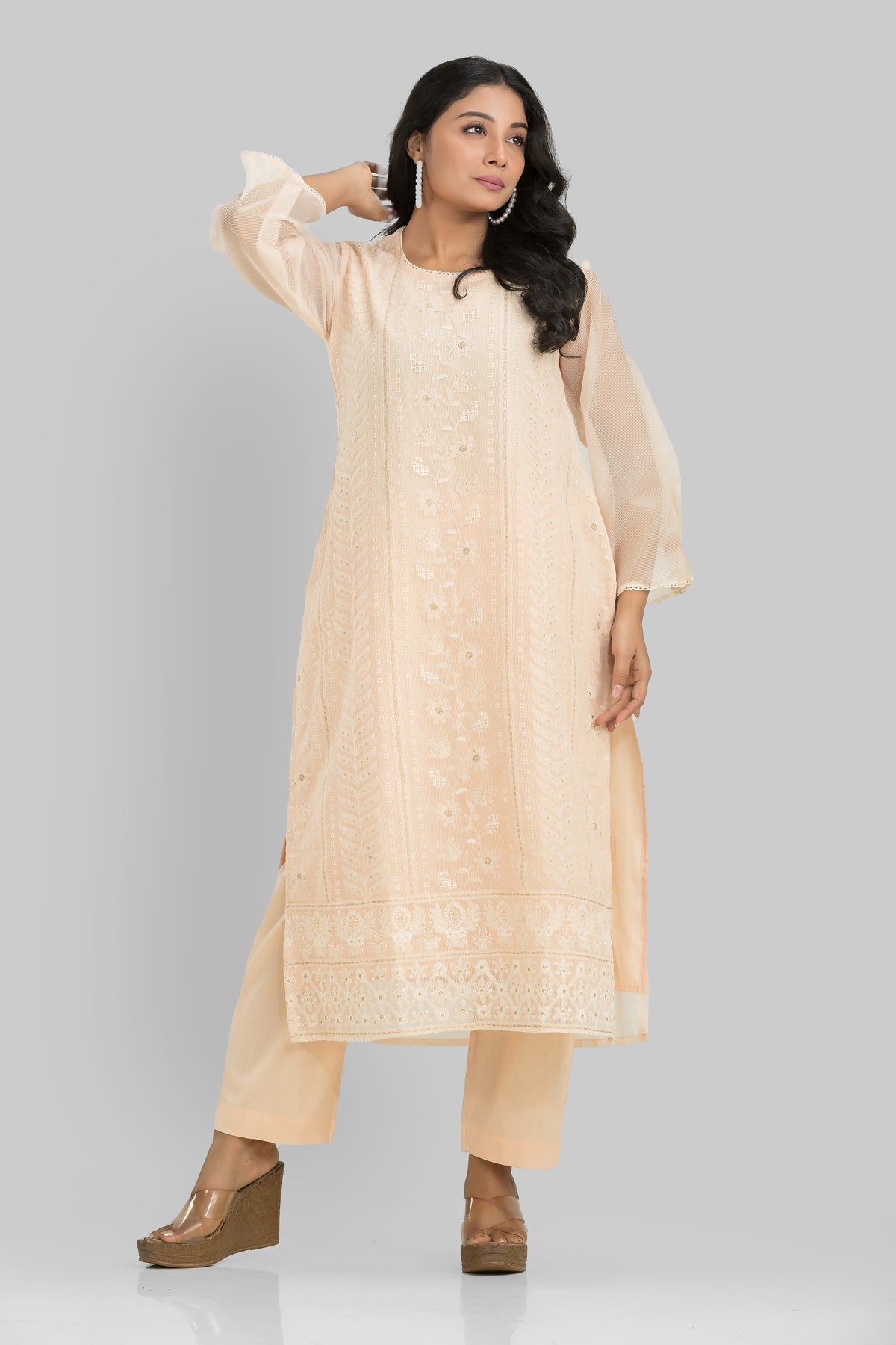 Cotton Kurta Set Frontal Embroidery_Summer Collection