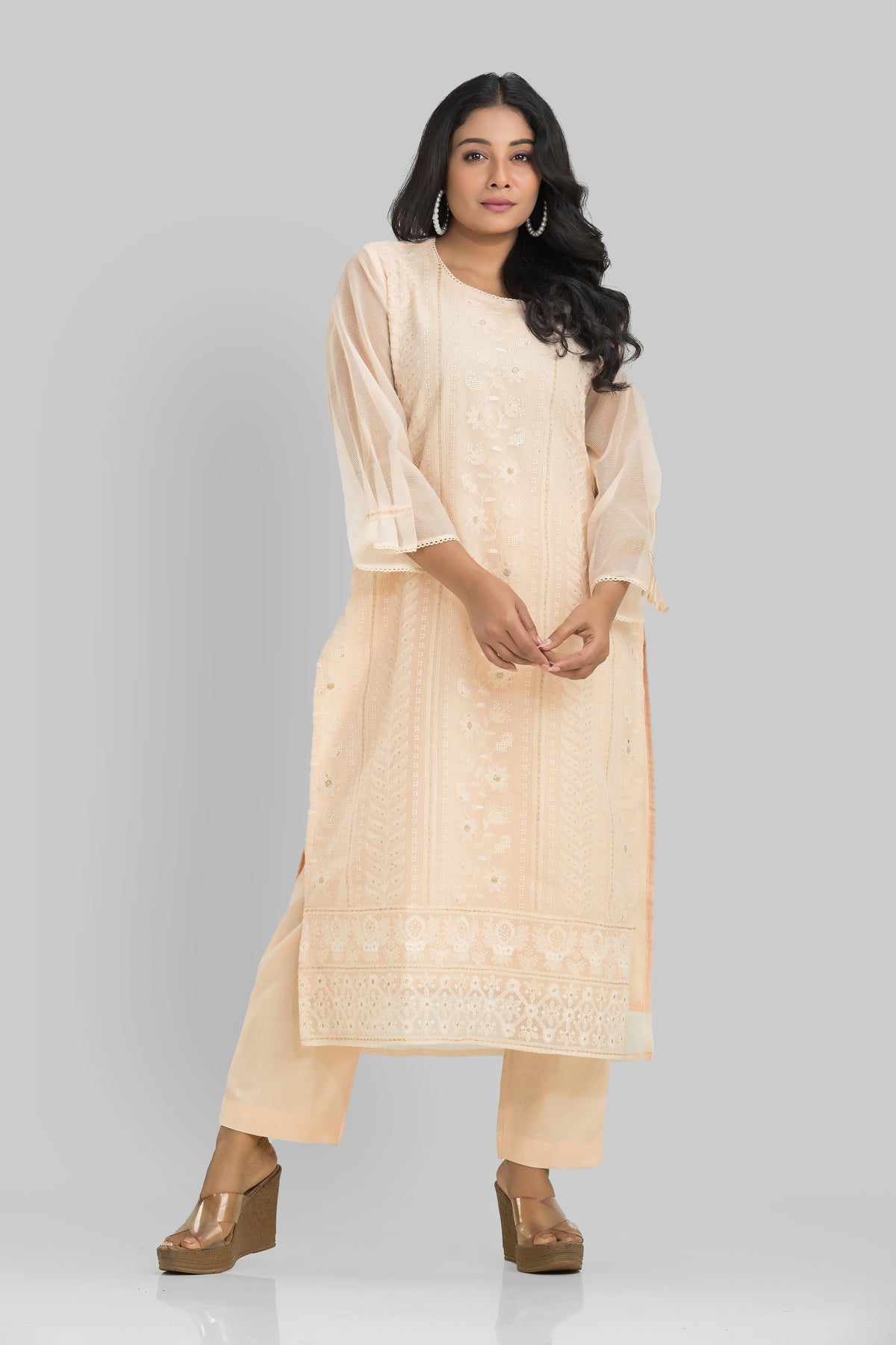 Cotton Kurta Set Frontal Embroidery_Summer Collection