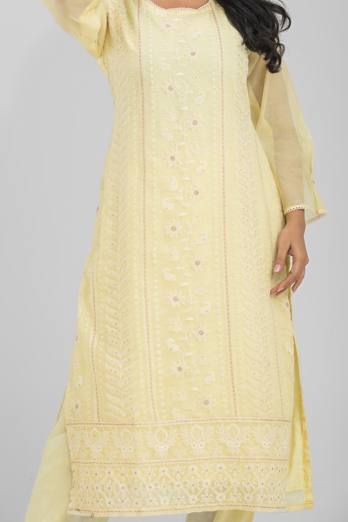 Cotton Kurta Set Frontal Embroidery_Summer Collection