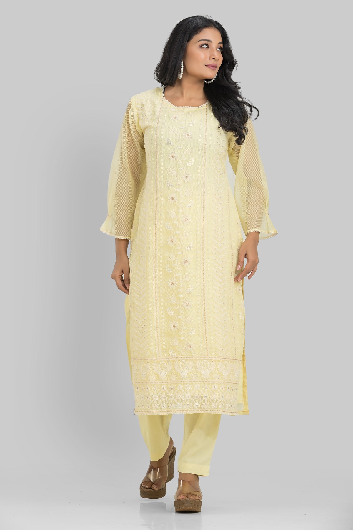 Cotton Kurta Set Frontal Embroidery_Summer Collection