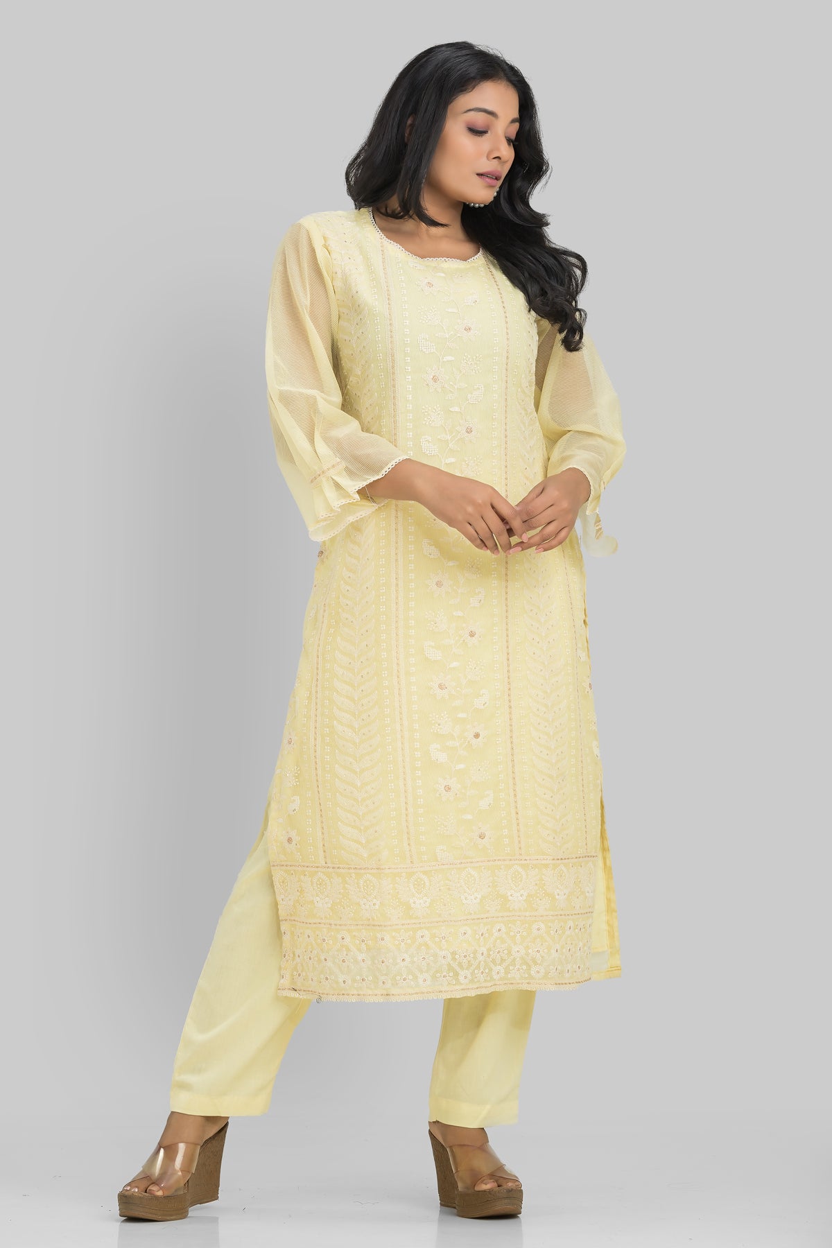 Cotton Kurta Set Frontal Embroidery_Summer Collection