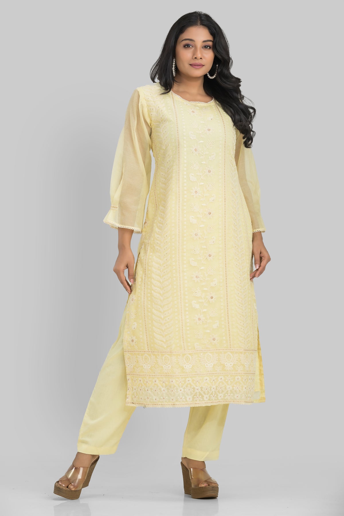 Cotton Kurta Set Frontal Embroidery_Summer Collection