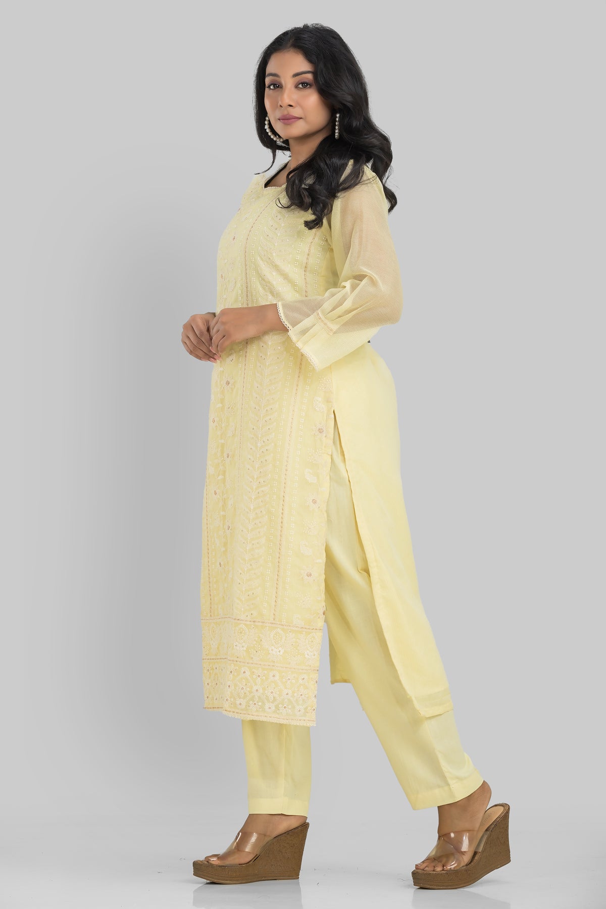 Cotton Kurta Set Frontal Embroidery_Summer Collection