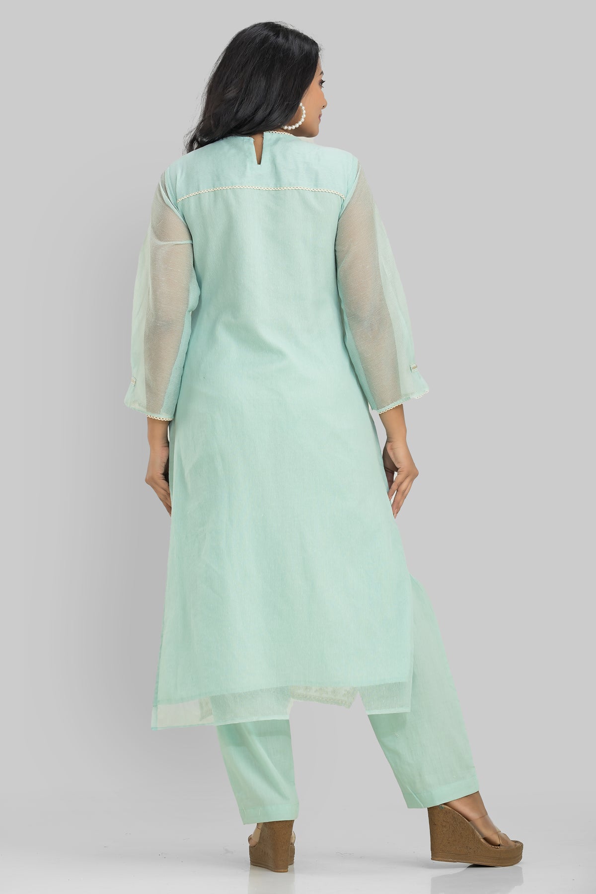 Cotton Kurta Set Frontal Embroidery_Summer Collection