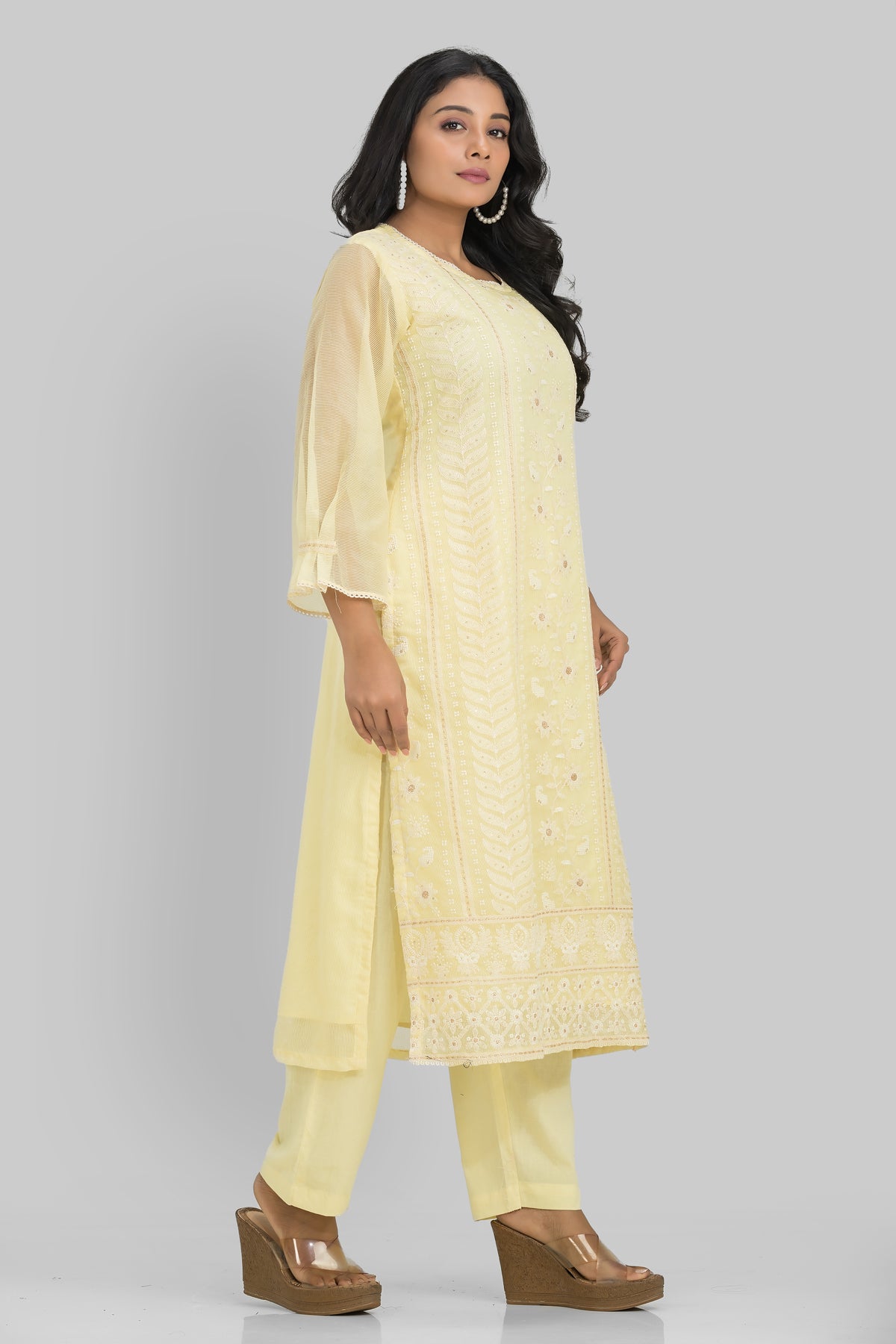 Cotton Kurta Set Frontal Embroidery_Summer Collection