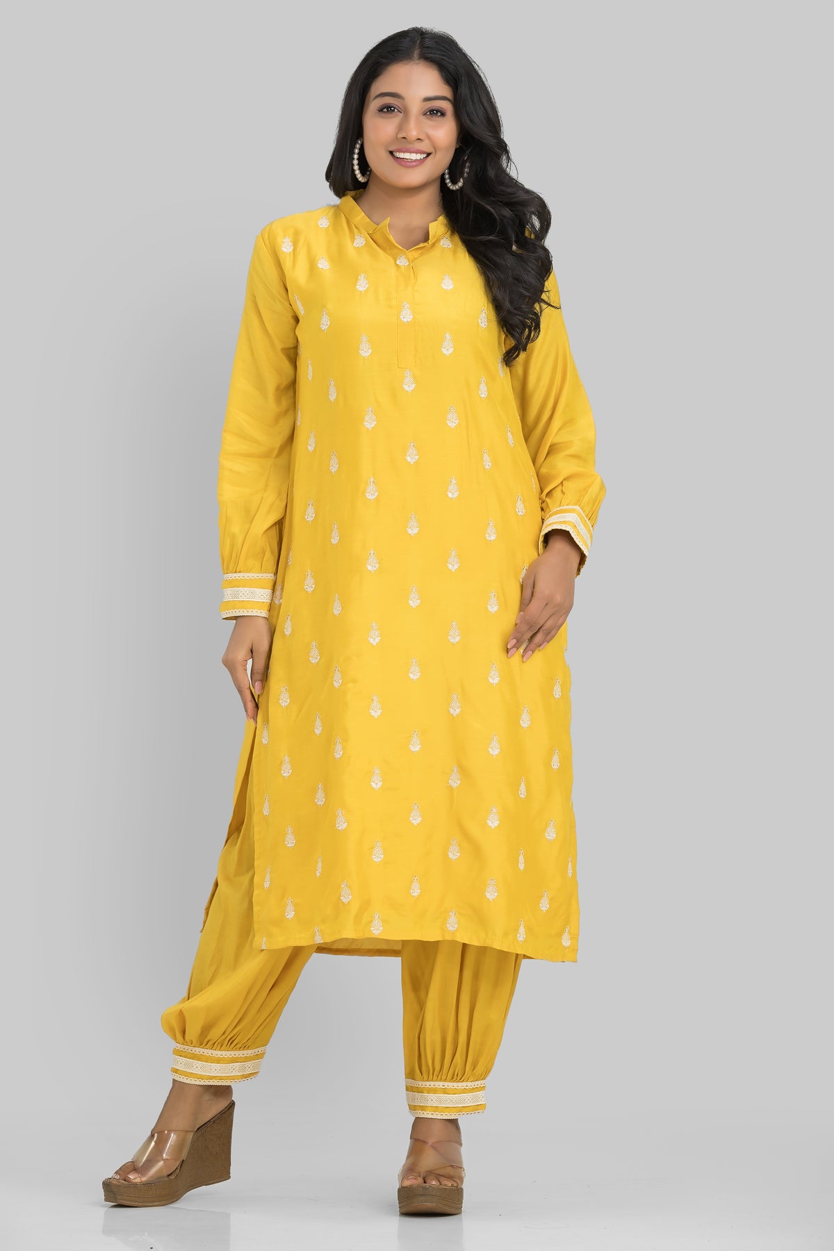 Sacred Suta Designer Muslin Kurti-Pant set