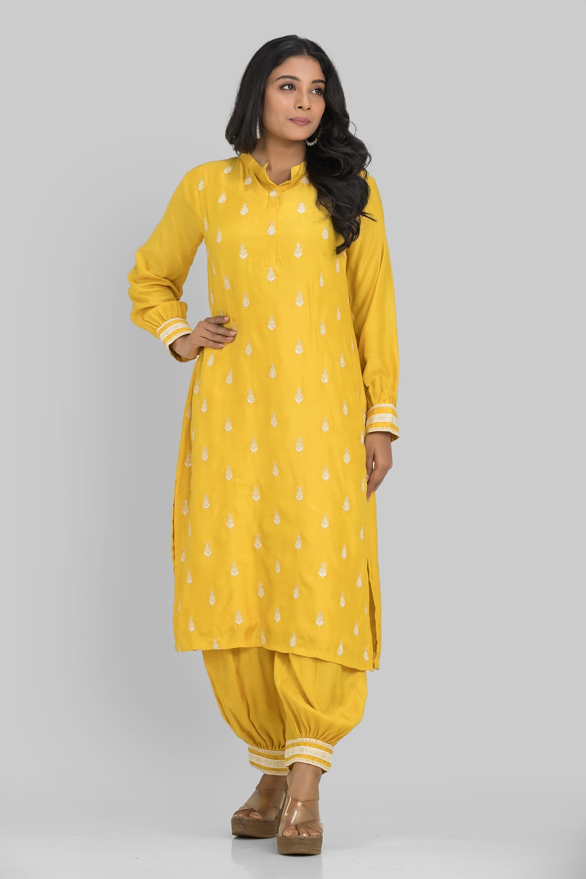 Sacred Suta Designer Muslin Kurti-Pant set