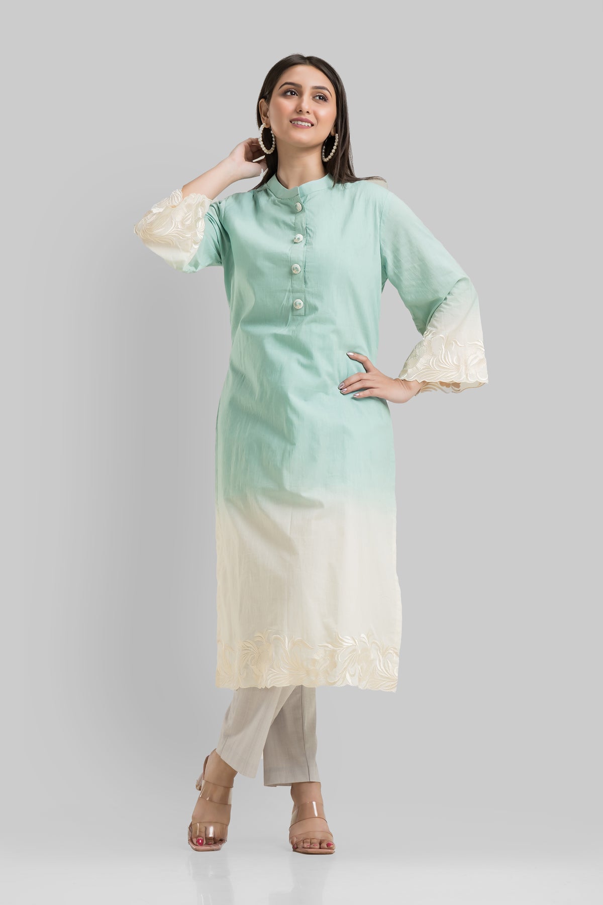 Sacred Suta Embroidered Cotton Kurta Set