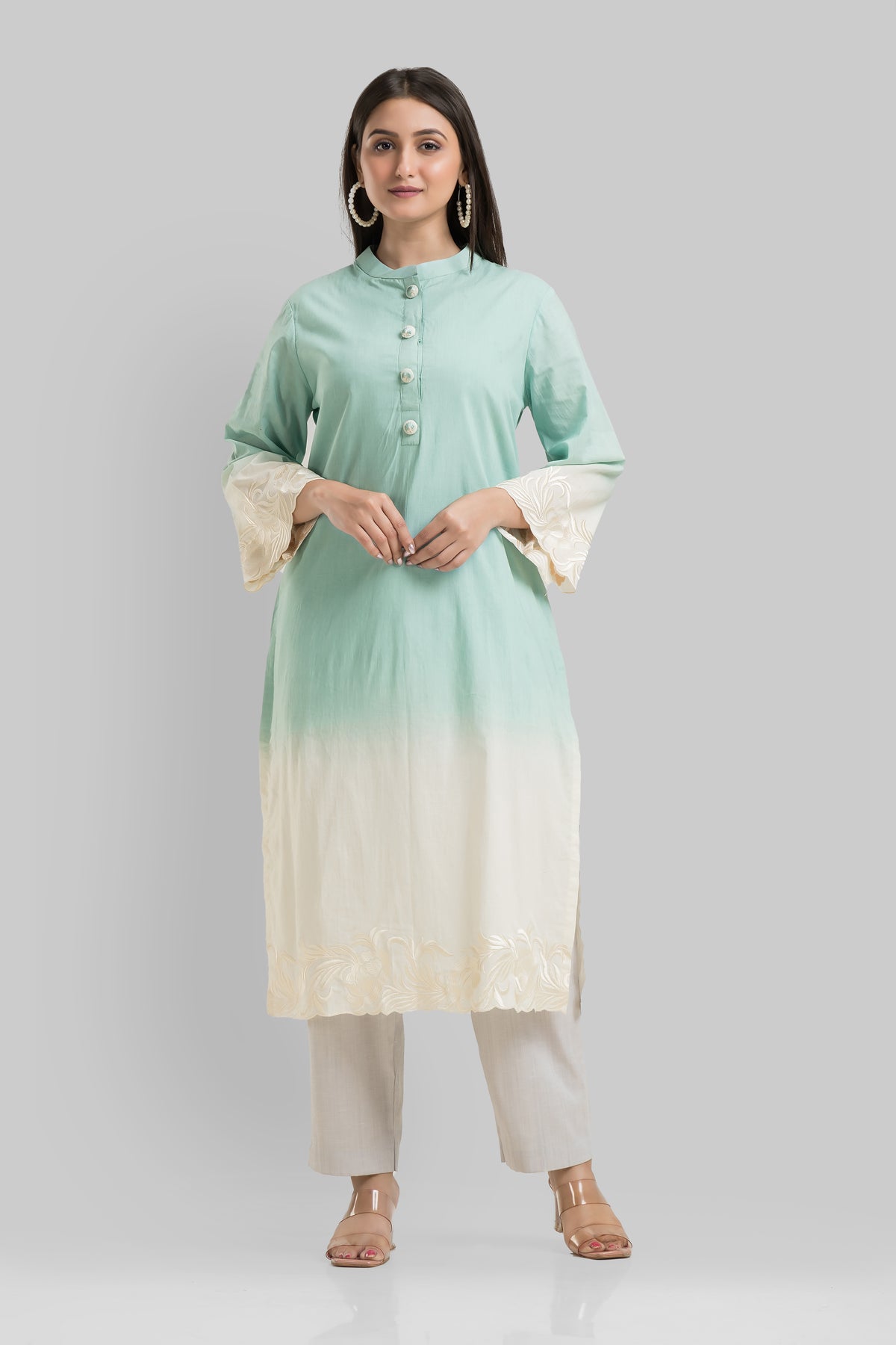 Sacred Suta Embroidered Cotton Kurta Set