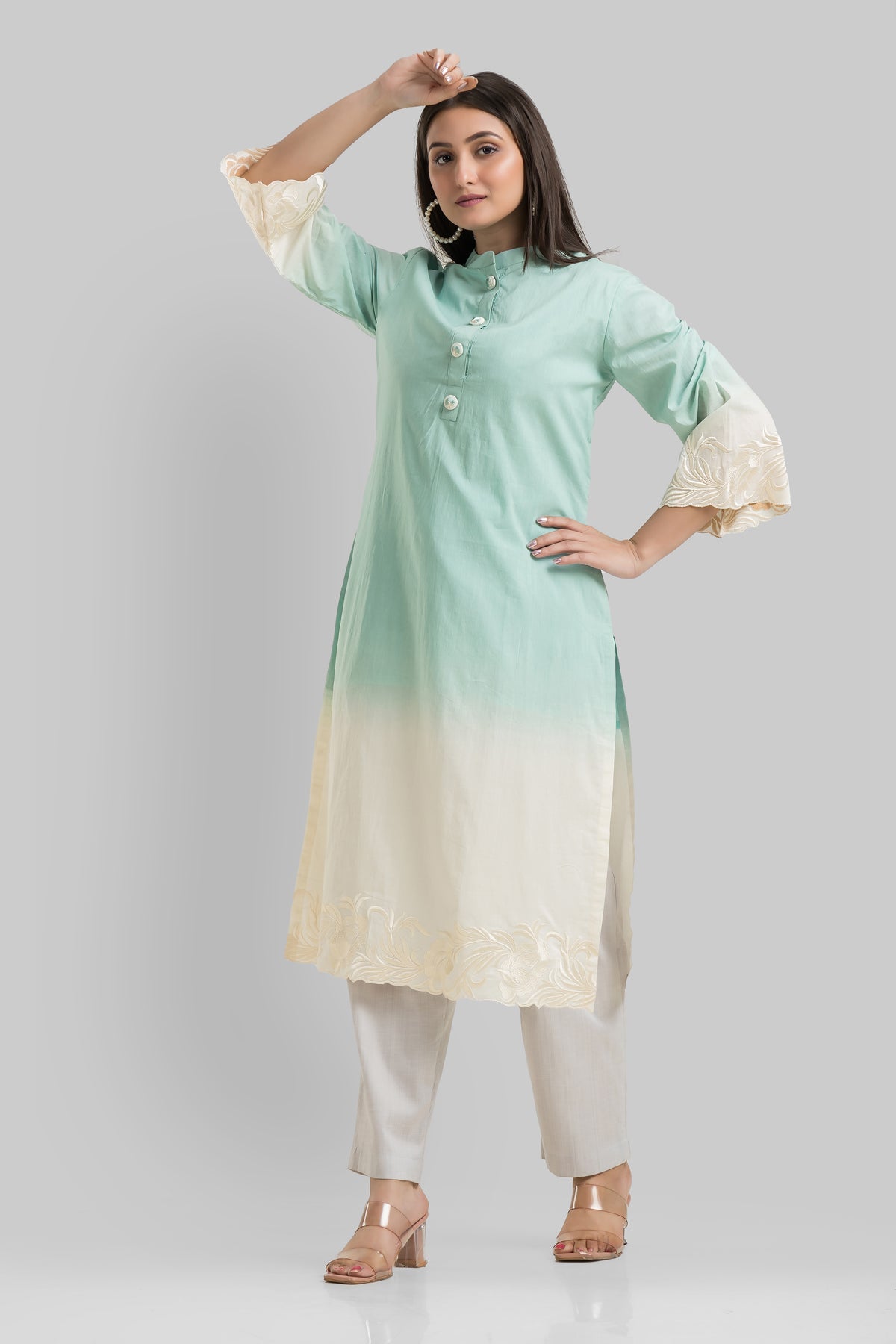 Sacred Suta Embroidered Cotton Kurta Set