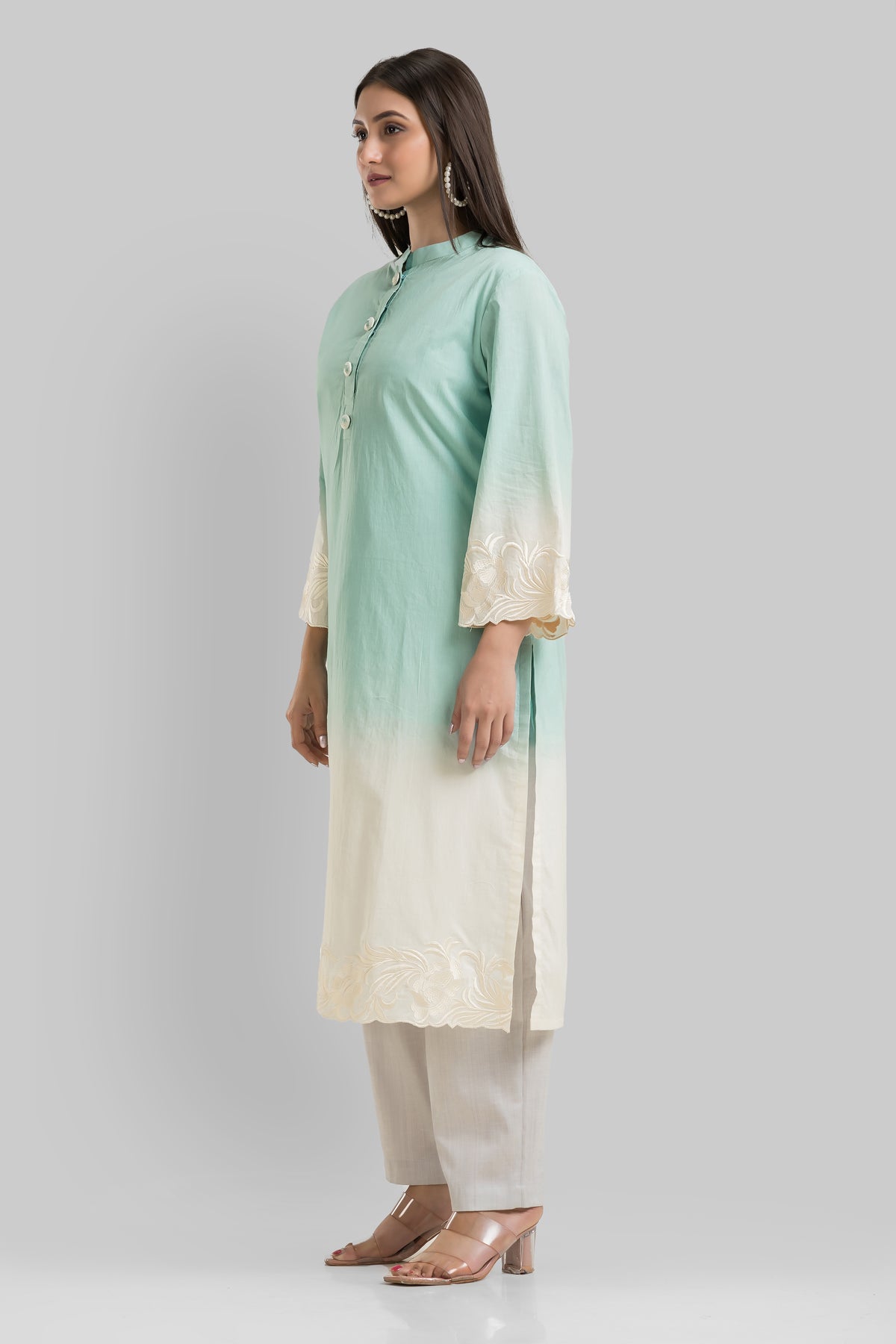 Sacred Suta Embroidered Cotton Kurta Set