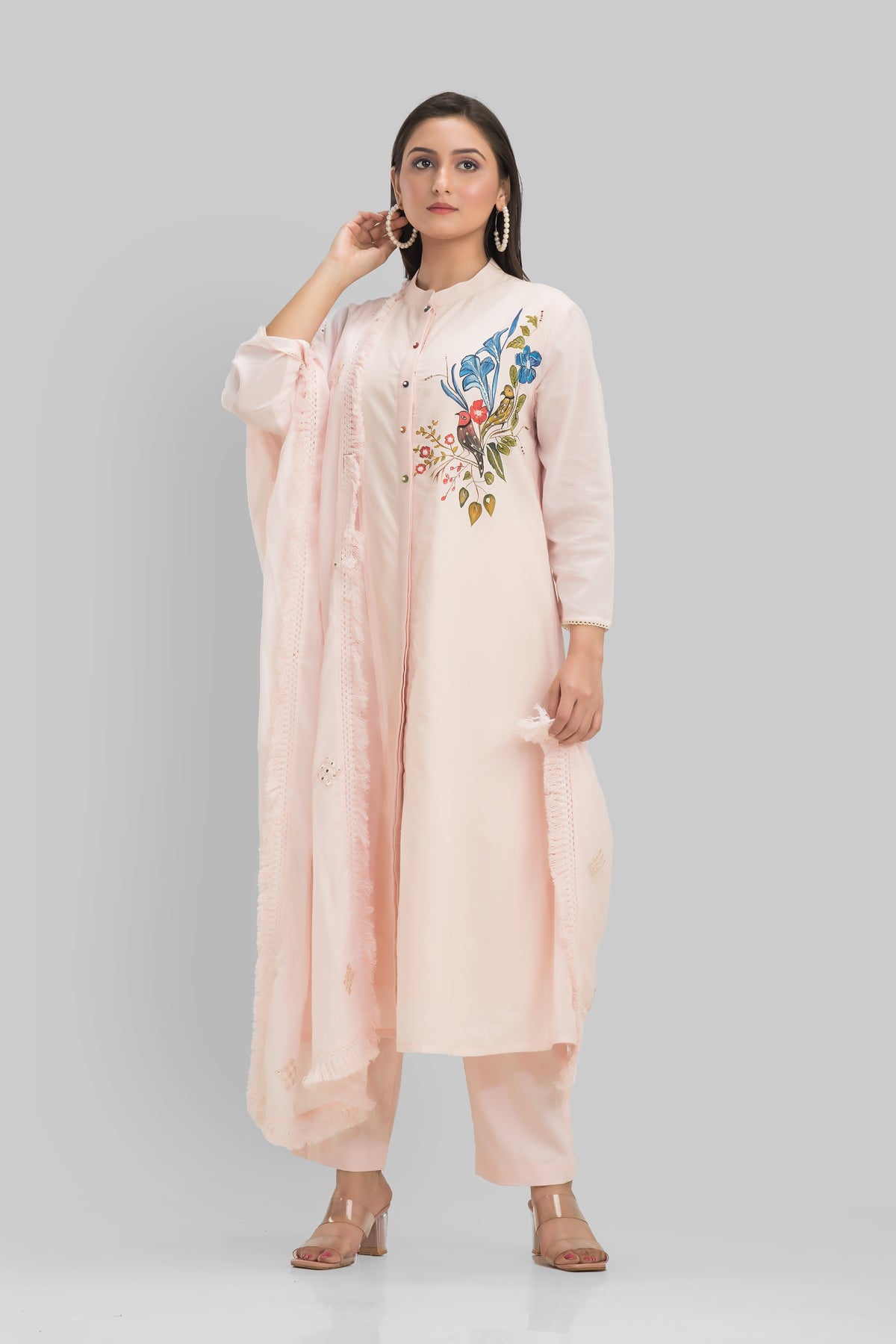 Sacred Suta Hand Painted Kurta Set_Basra collection