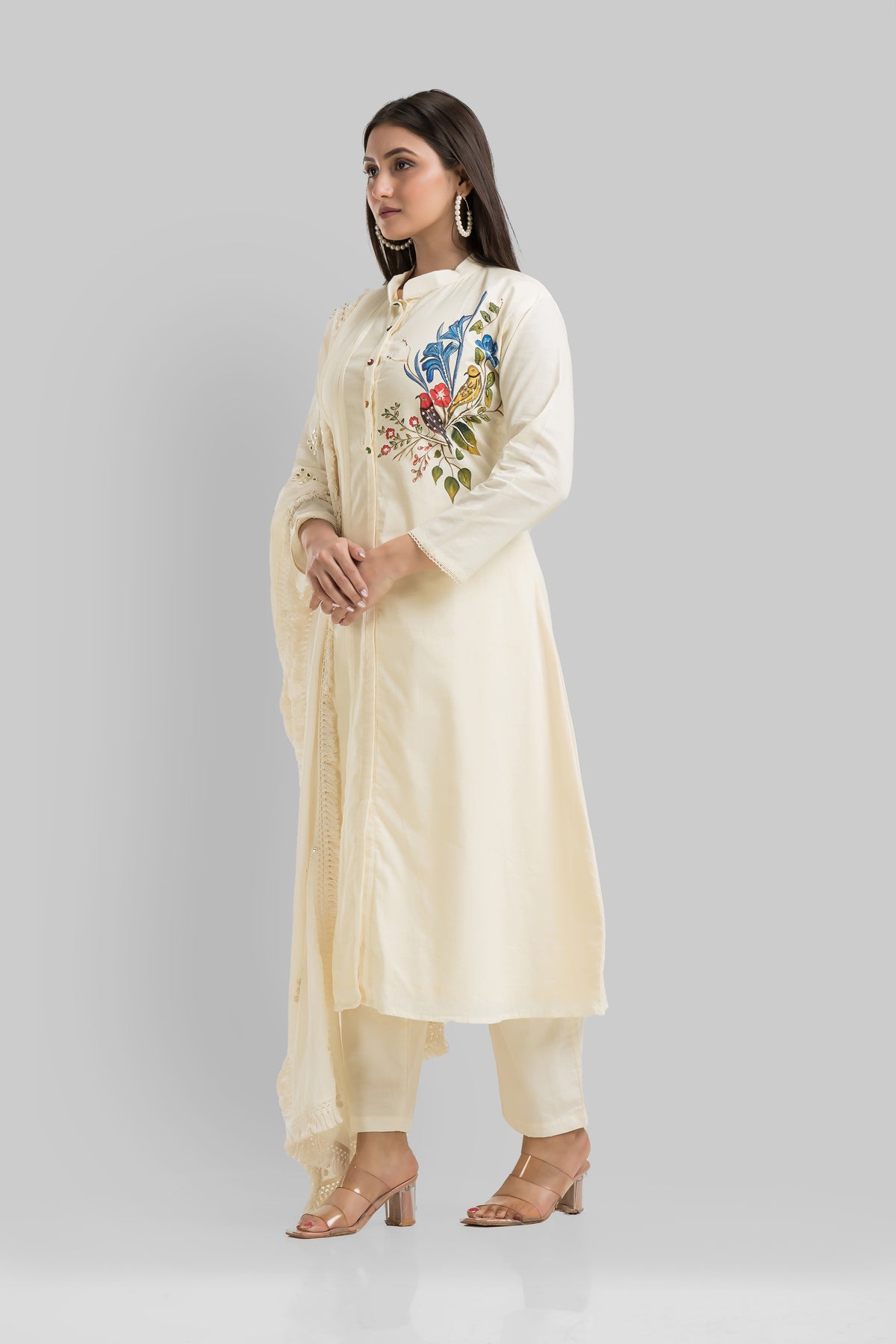 Sacred Suta Hand Painted Kurta Set_Basra collection