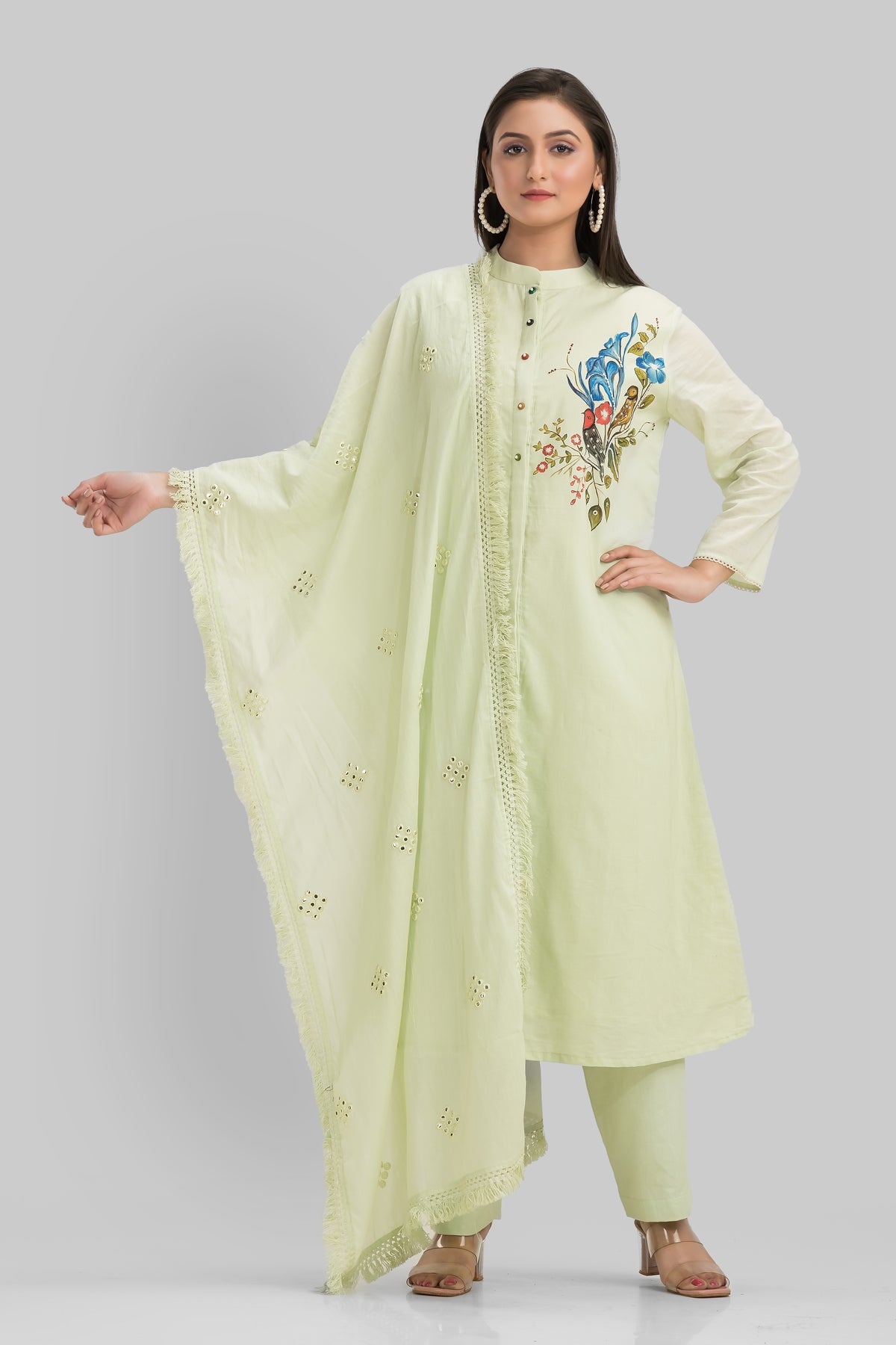 Sacred Suta Hand Painted Kurta Set_Basra collection