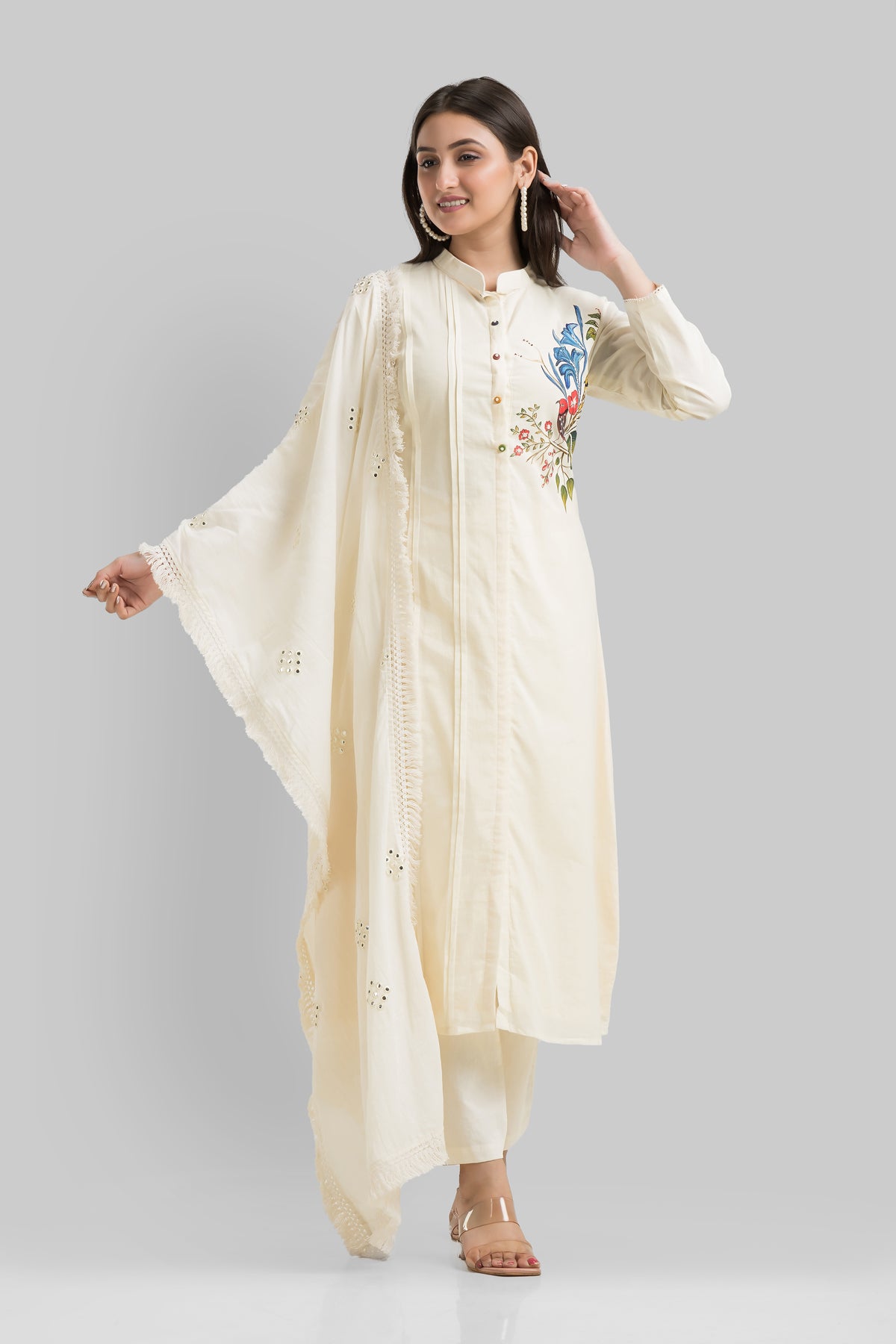 Sacred Suta Hand Painted Kurta Set_Basra collection