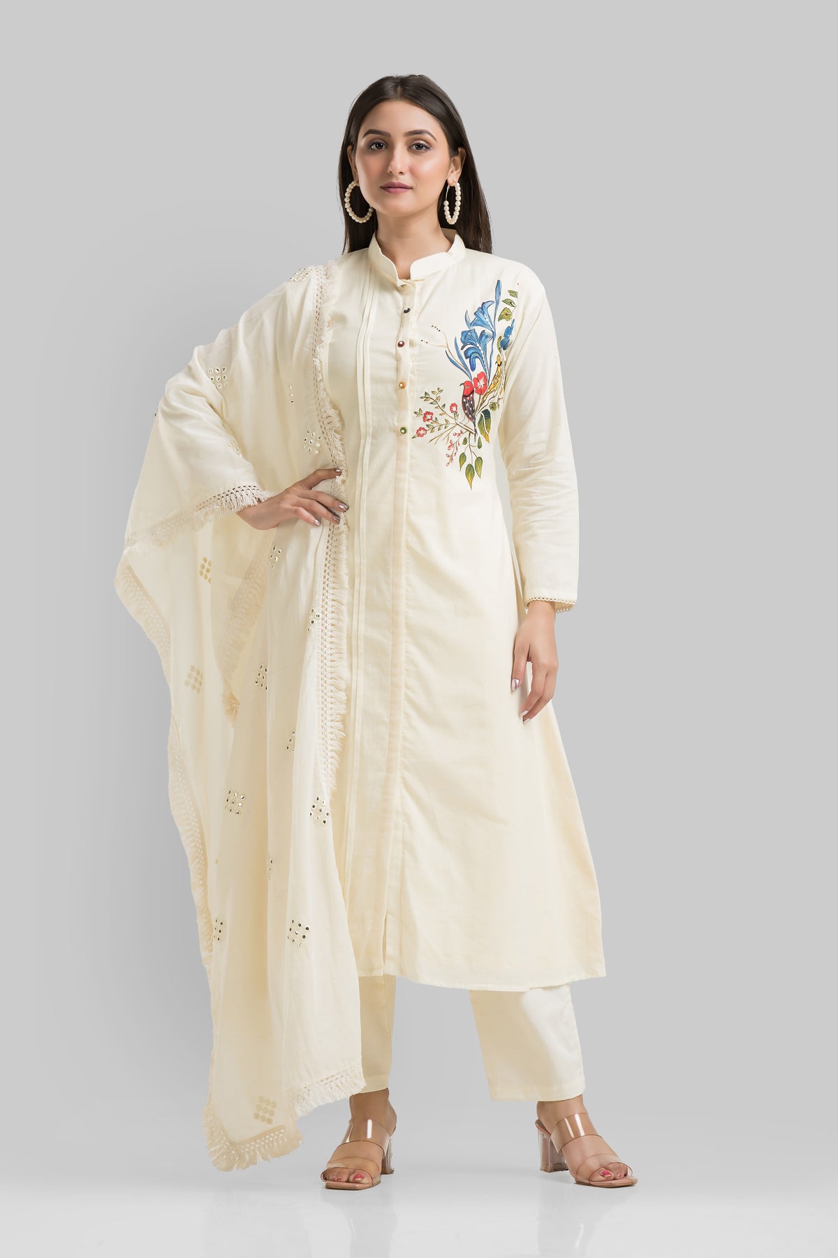 Sacred Suta Hand Painted Kurta Set_Basra collection