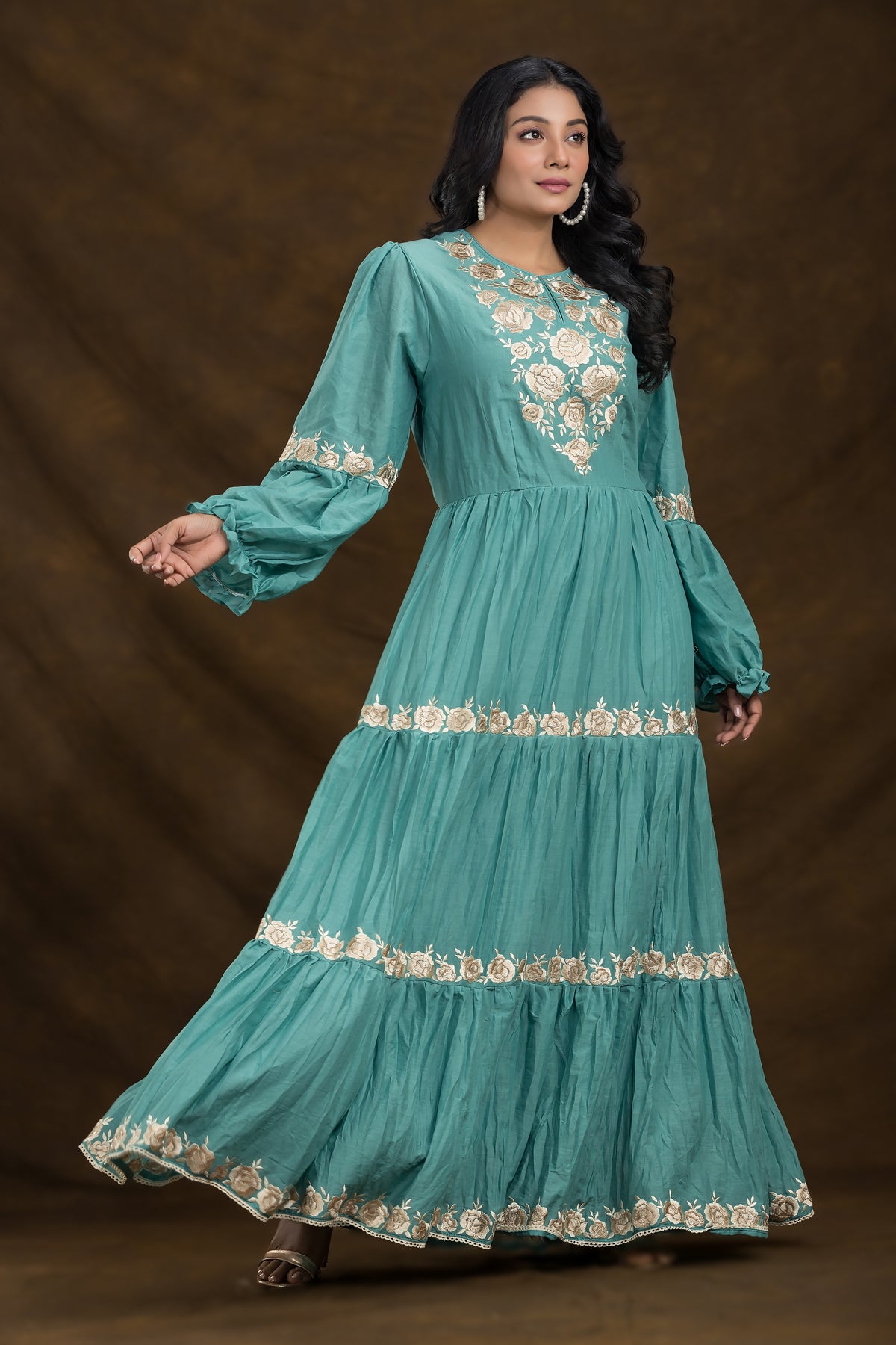 Designer Layered Long Gown