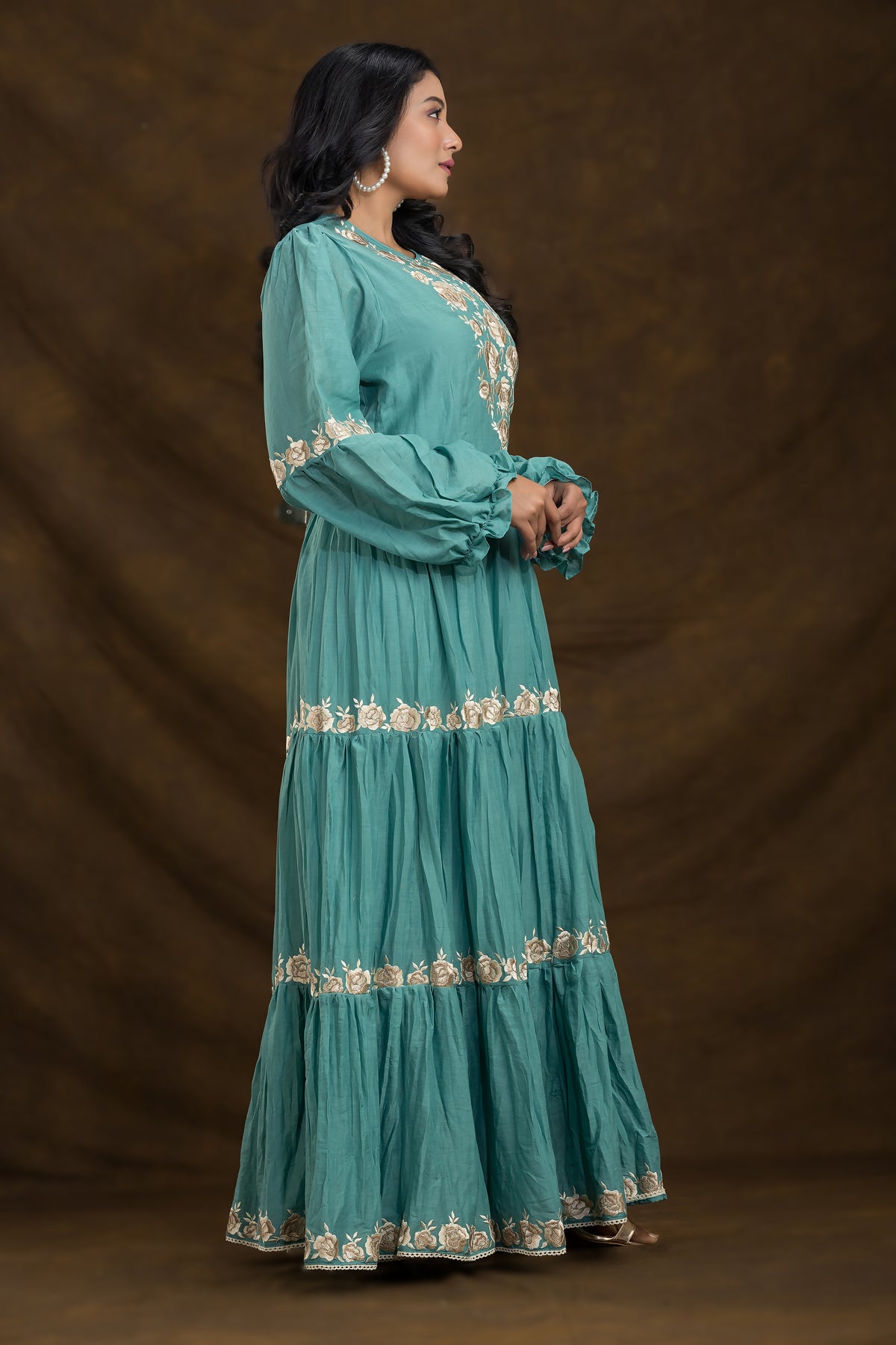 Designer Layered Long Gown