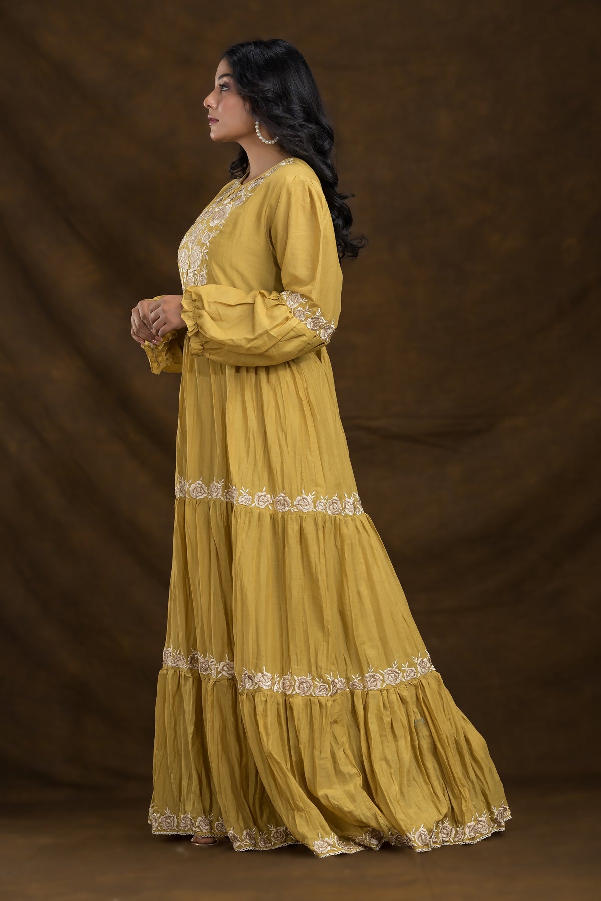 Designer Layered Long Gown