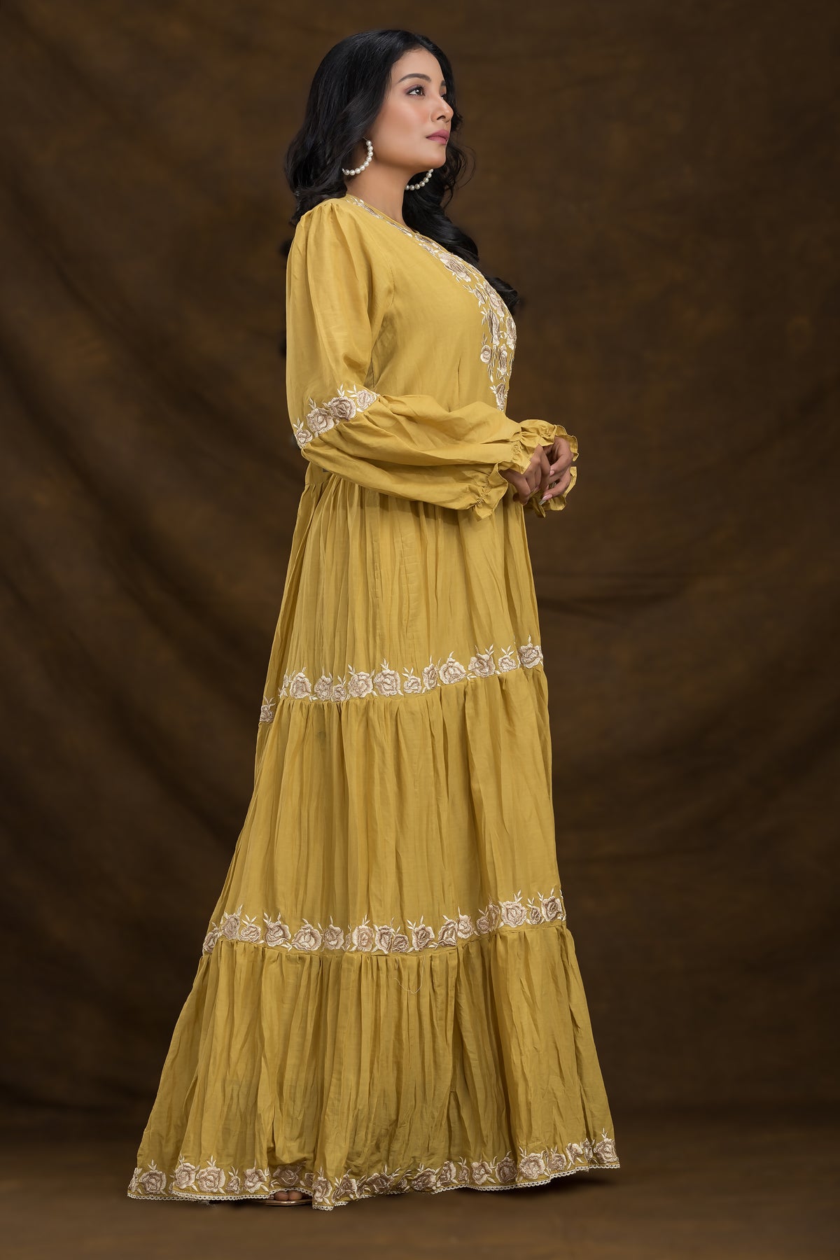 Designer Layered Long Gown