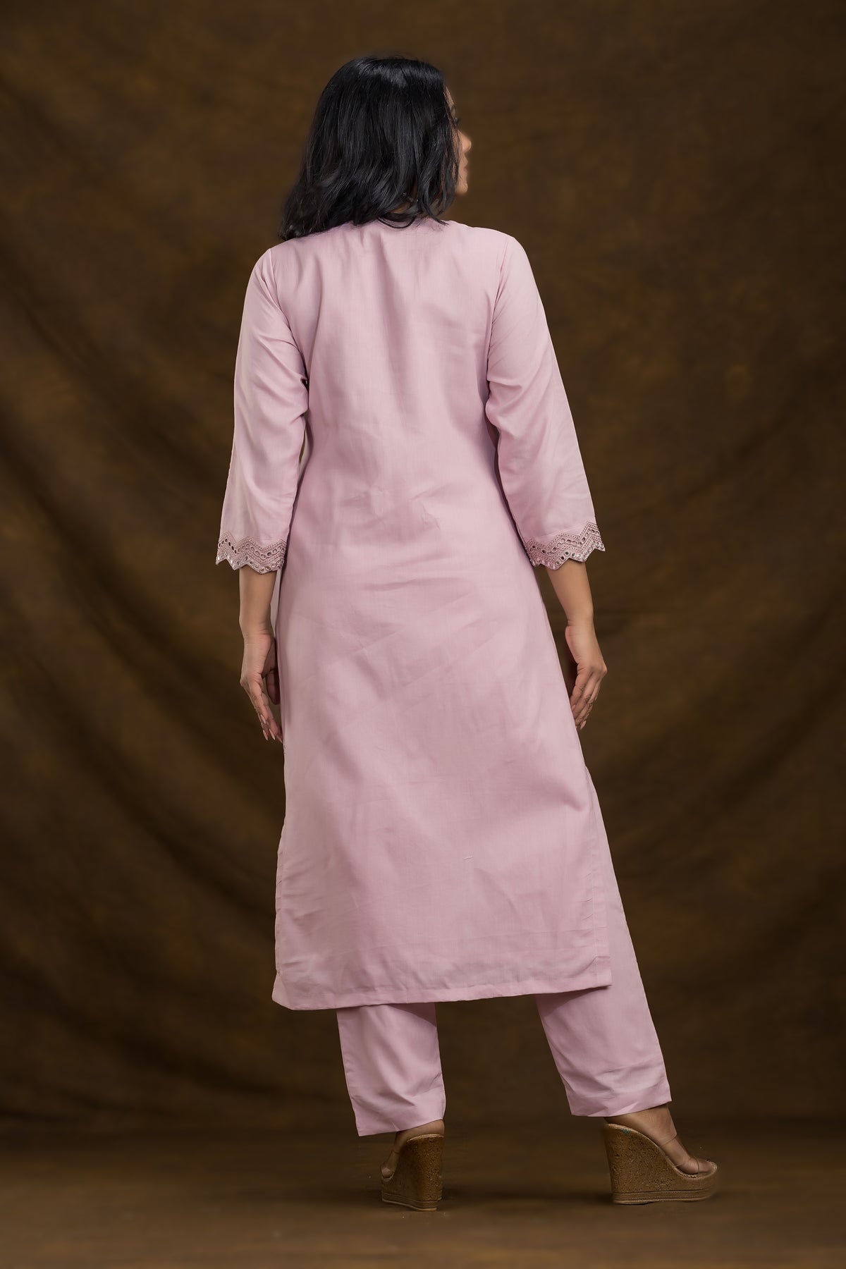 Embroidered Cotton Kurta Set for Women