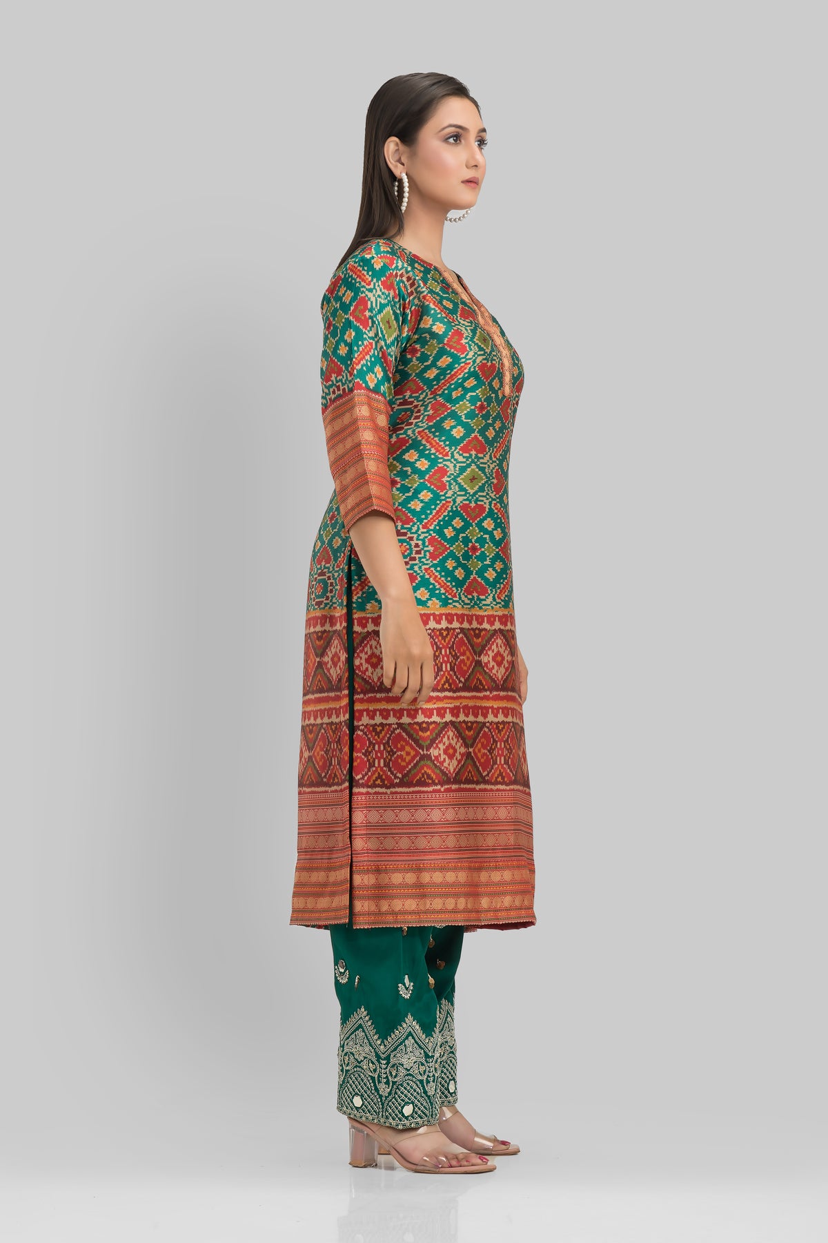 Sacred Suta Embroidered Silk Kurta-Pant Set