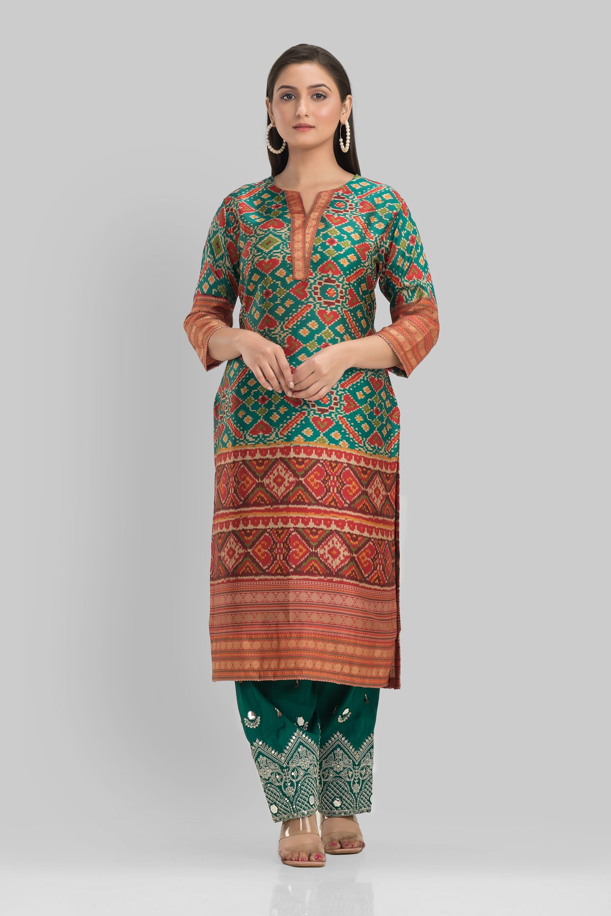 Sacred Suta Embroidered Silk Kurta-Pant Set