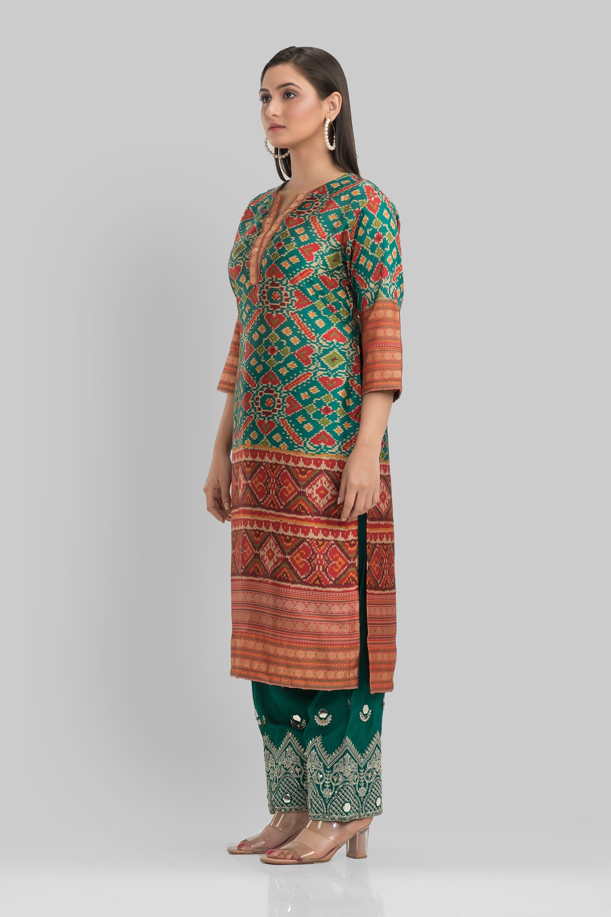 Sacred Suta Embroidered Silk Kurta-Pant Set