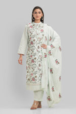Sacred Suta Embroidered Cotton Kurta-Pant_Dupatta Set