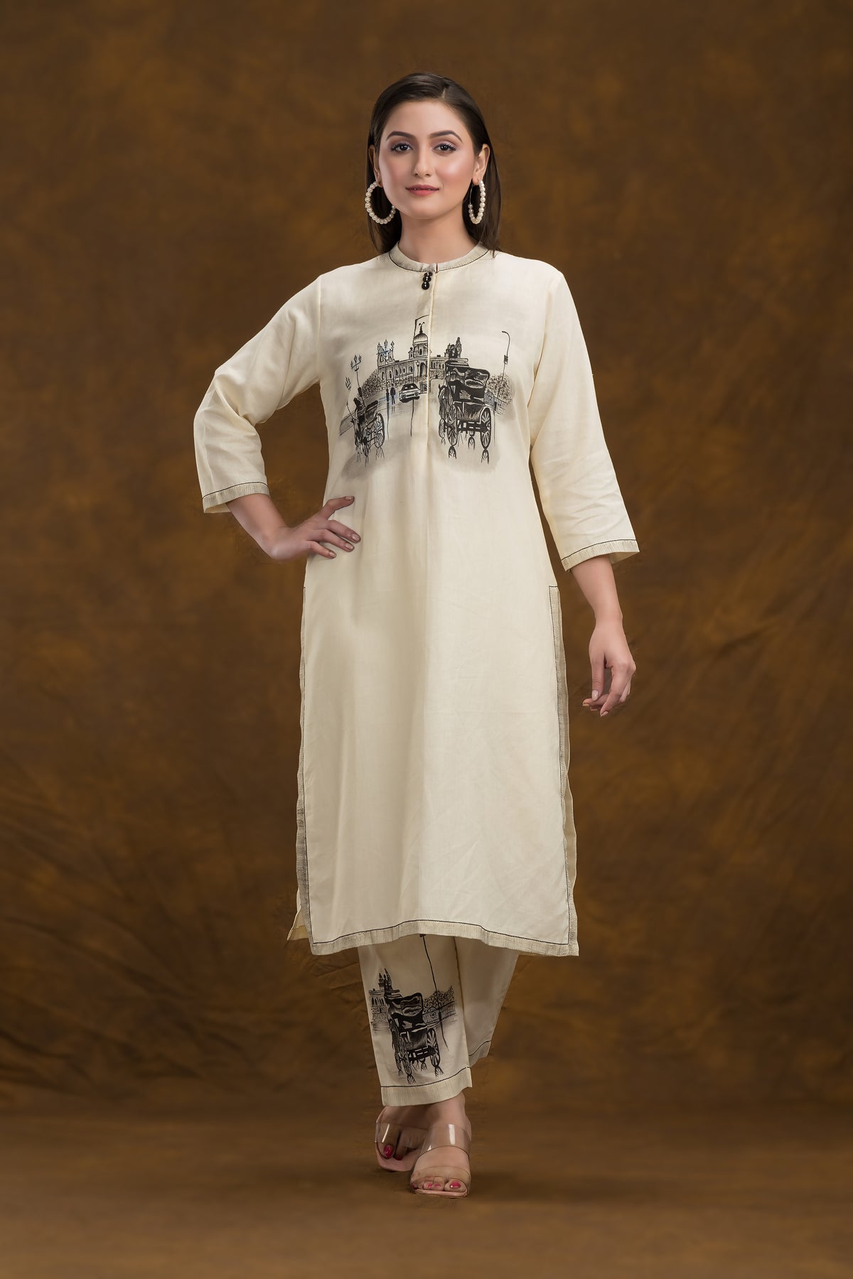 Sacred Suta Embroidered Cotton Kurta-Pant Set