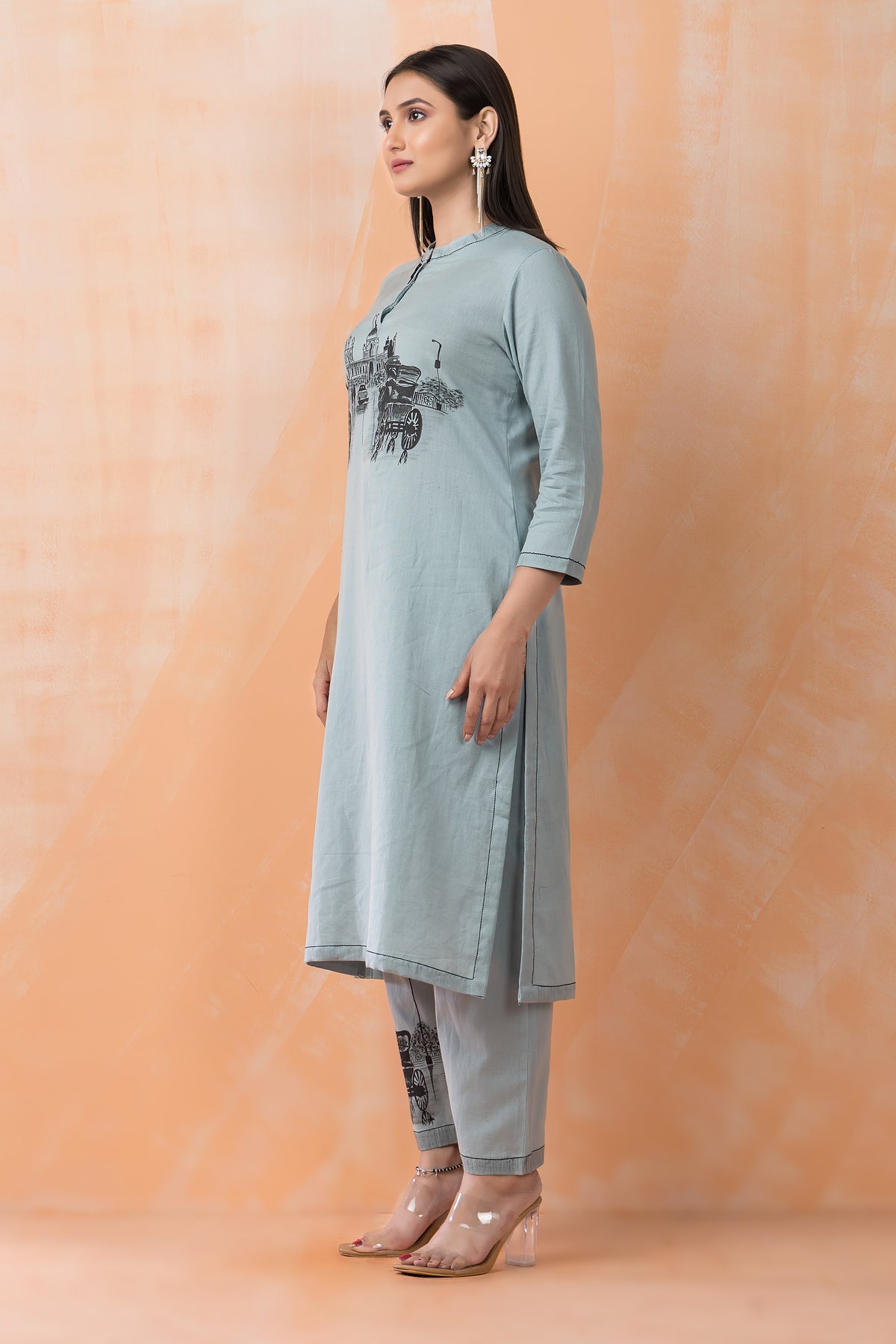 Sacred Suta Embroidered Cotton Kurta-Pant Set