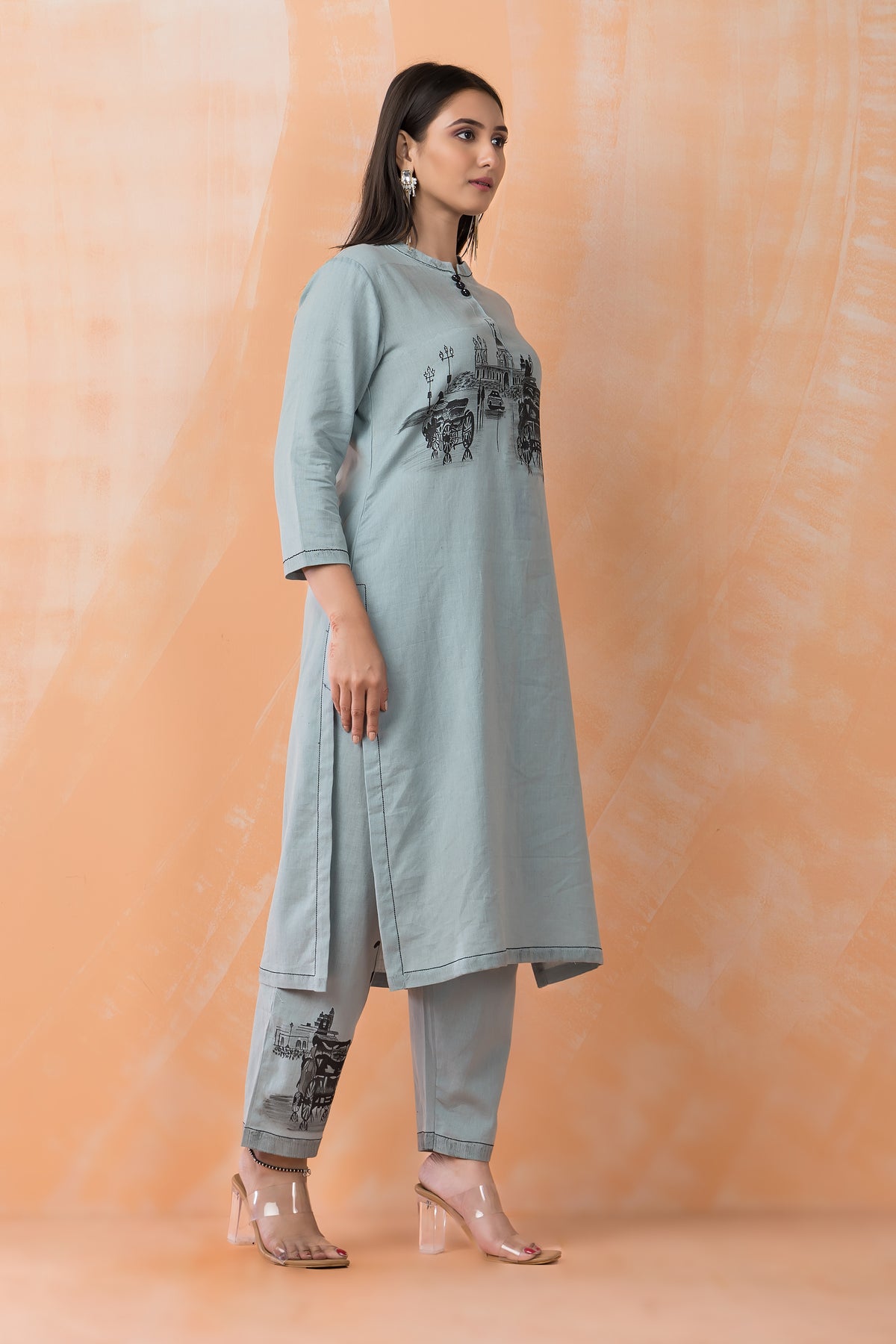 Sacred Suta Embroidered Cotton Kurta-Pant Set