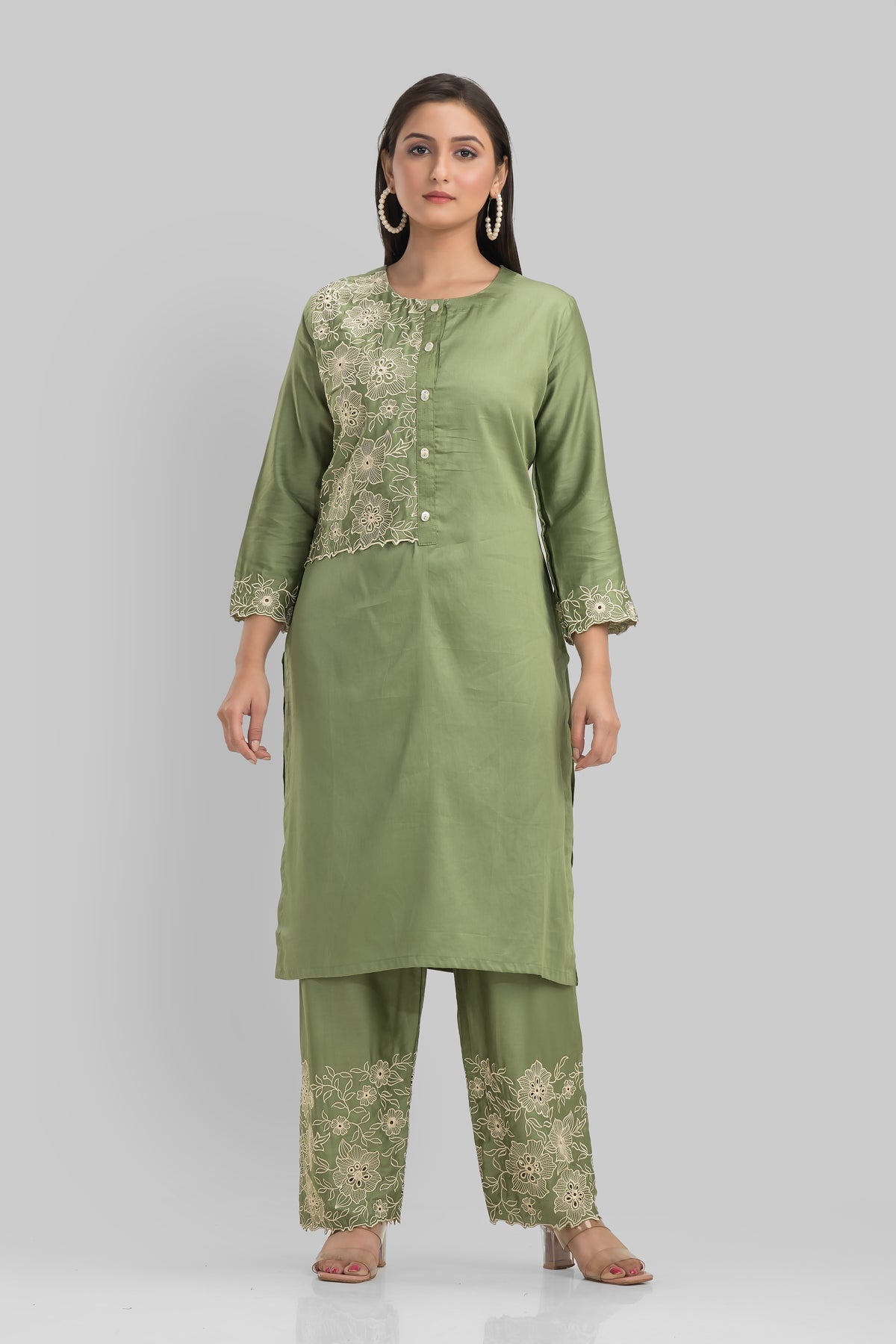 Sacred Suta Embroidered Cotton Kurta-Pant Set