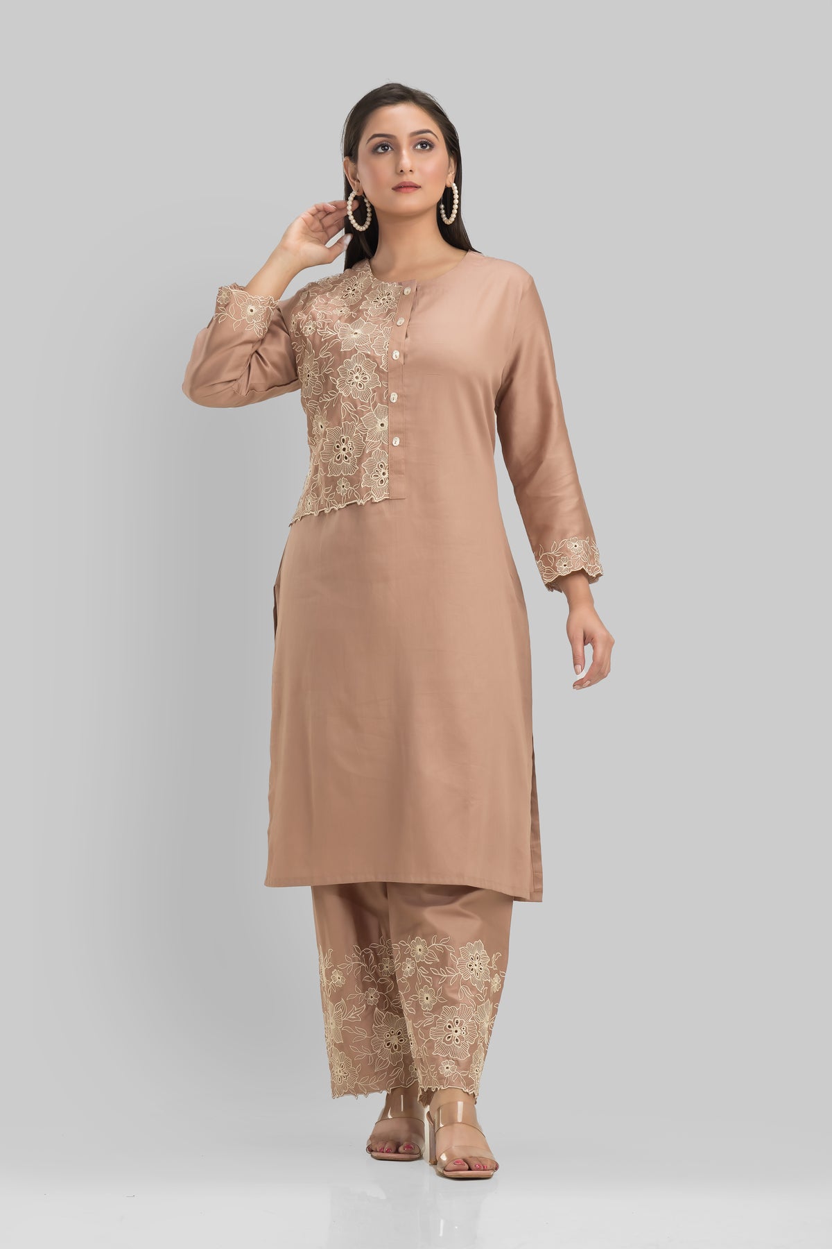 Sacred Suta Embroidered Cotton Kurta-Pant Set