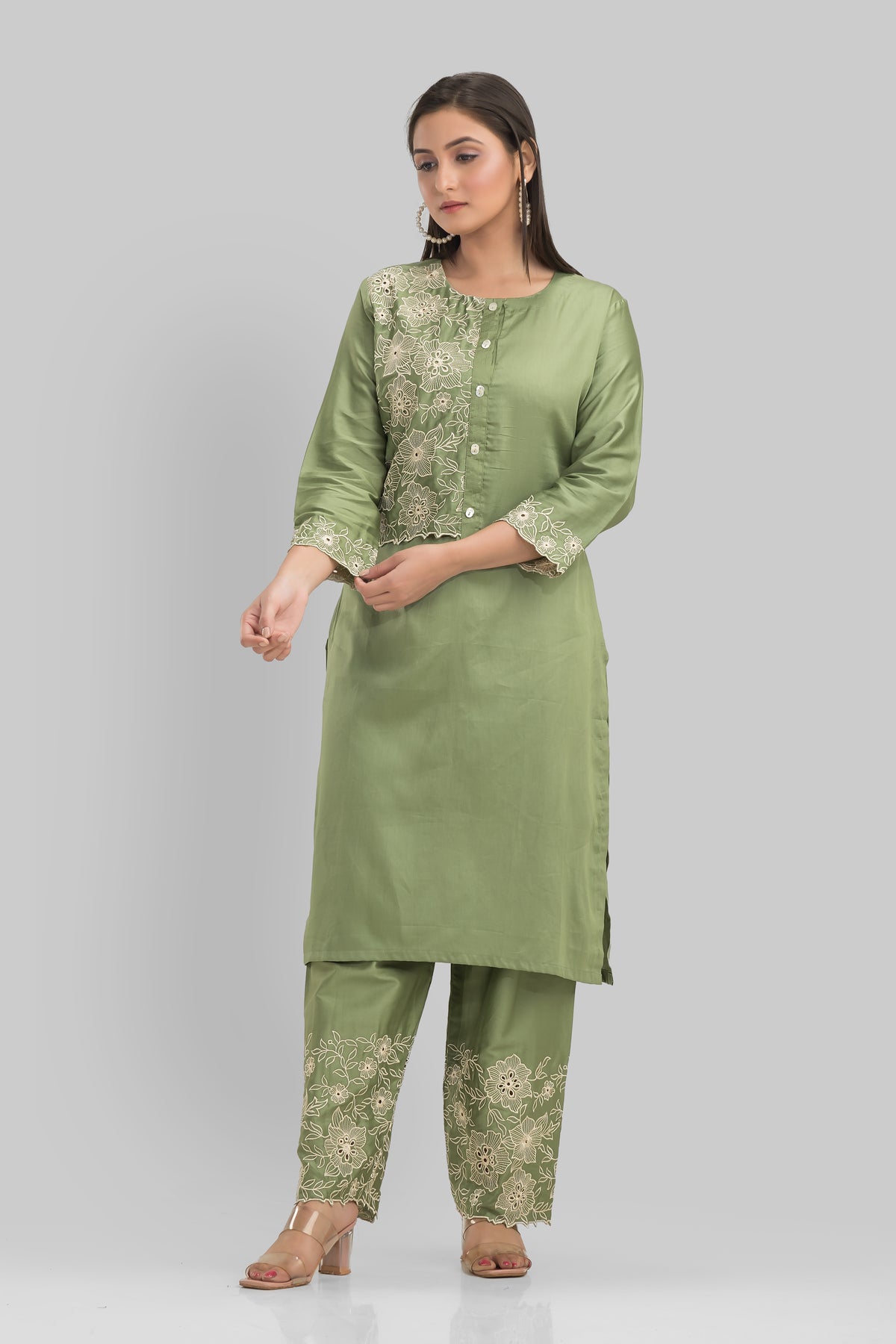 Sacred Suta Embroidered Cotton Kurta-Pant Set