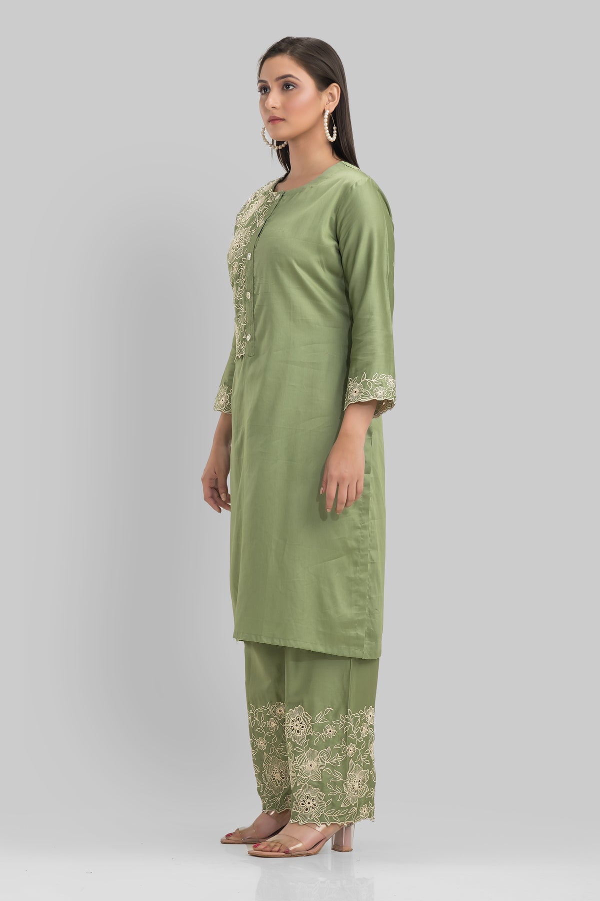 Sacred Suta Embroidered Cotton Kurta-Pant Set