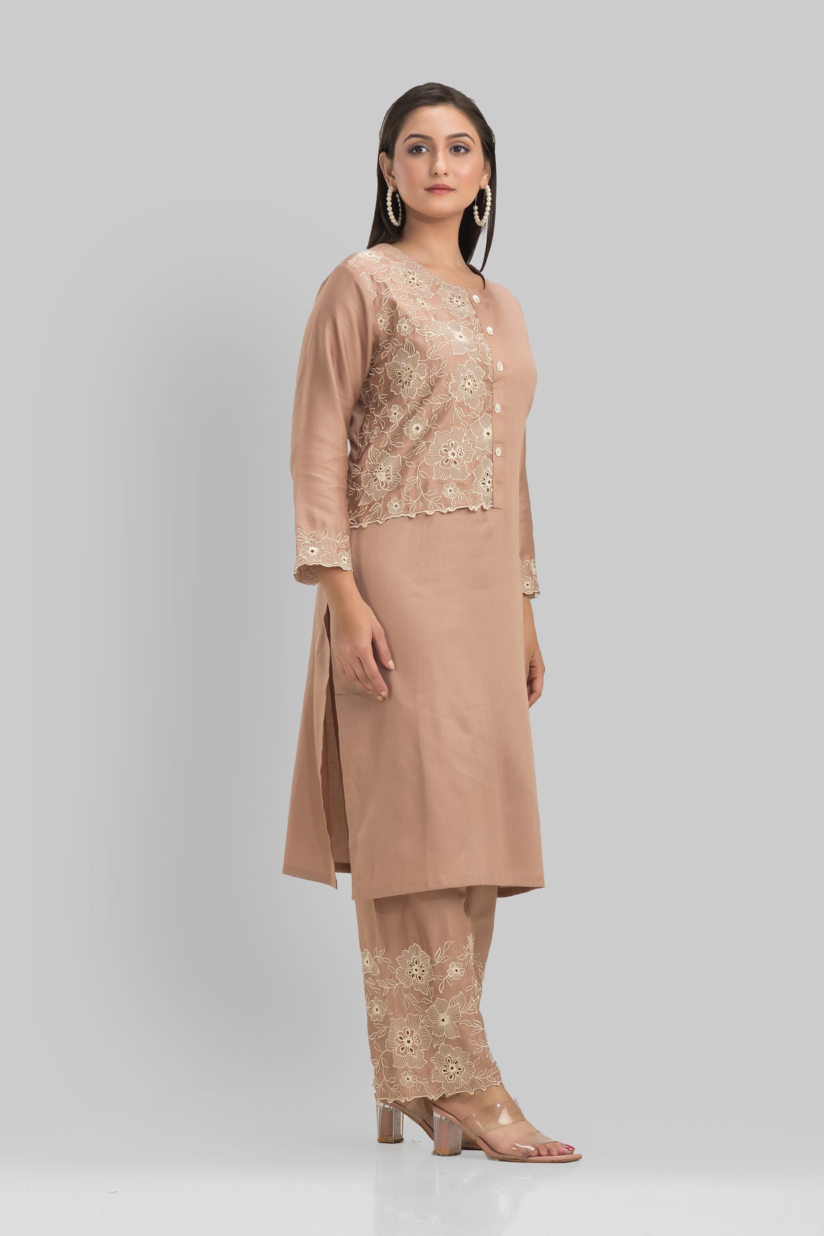 Sacred Suta Embroidered Cotton Kurta-Pant Set