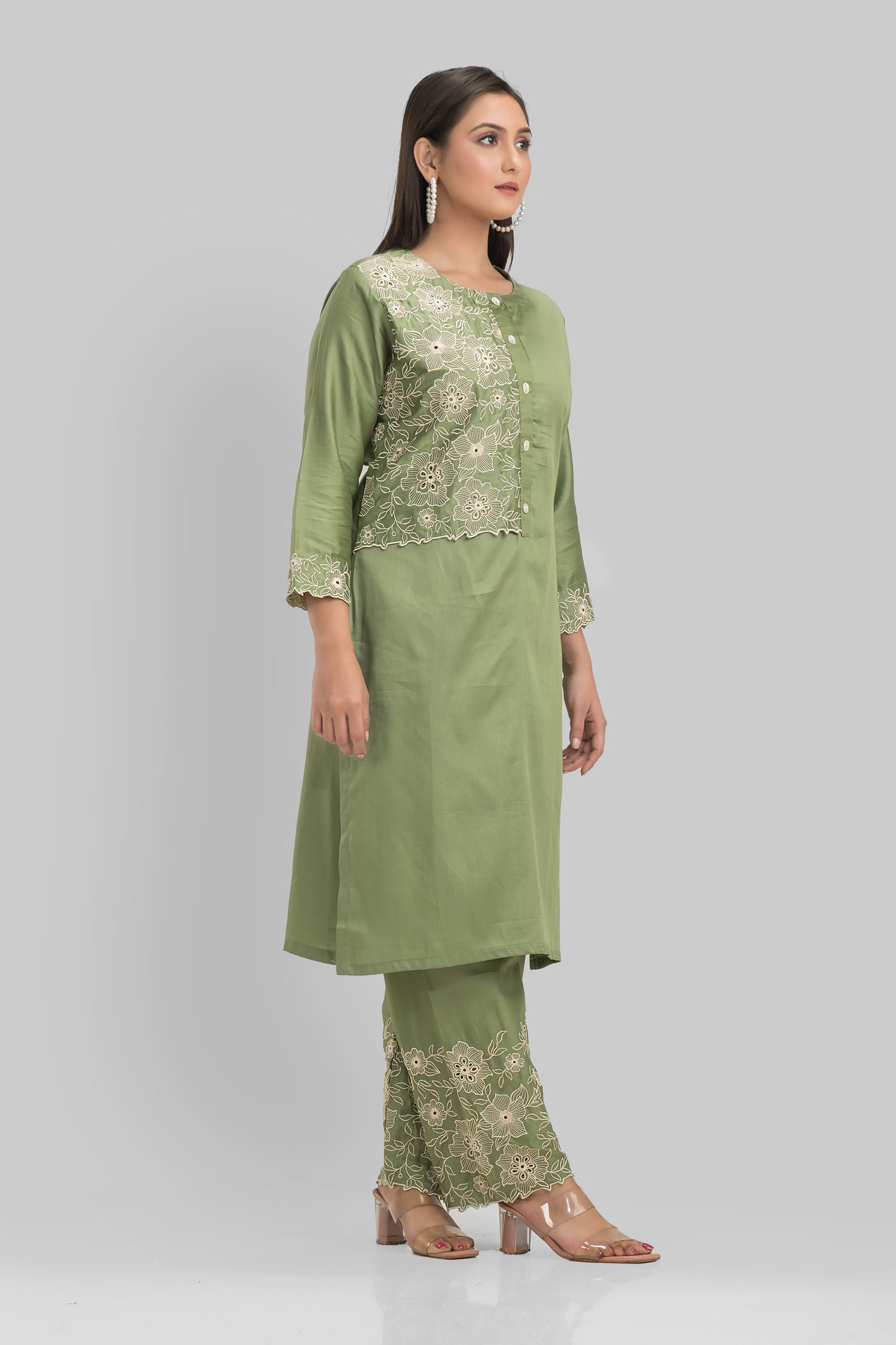 Sacred Suta Embroidered Cotton Kurta-Pant Set