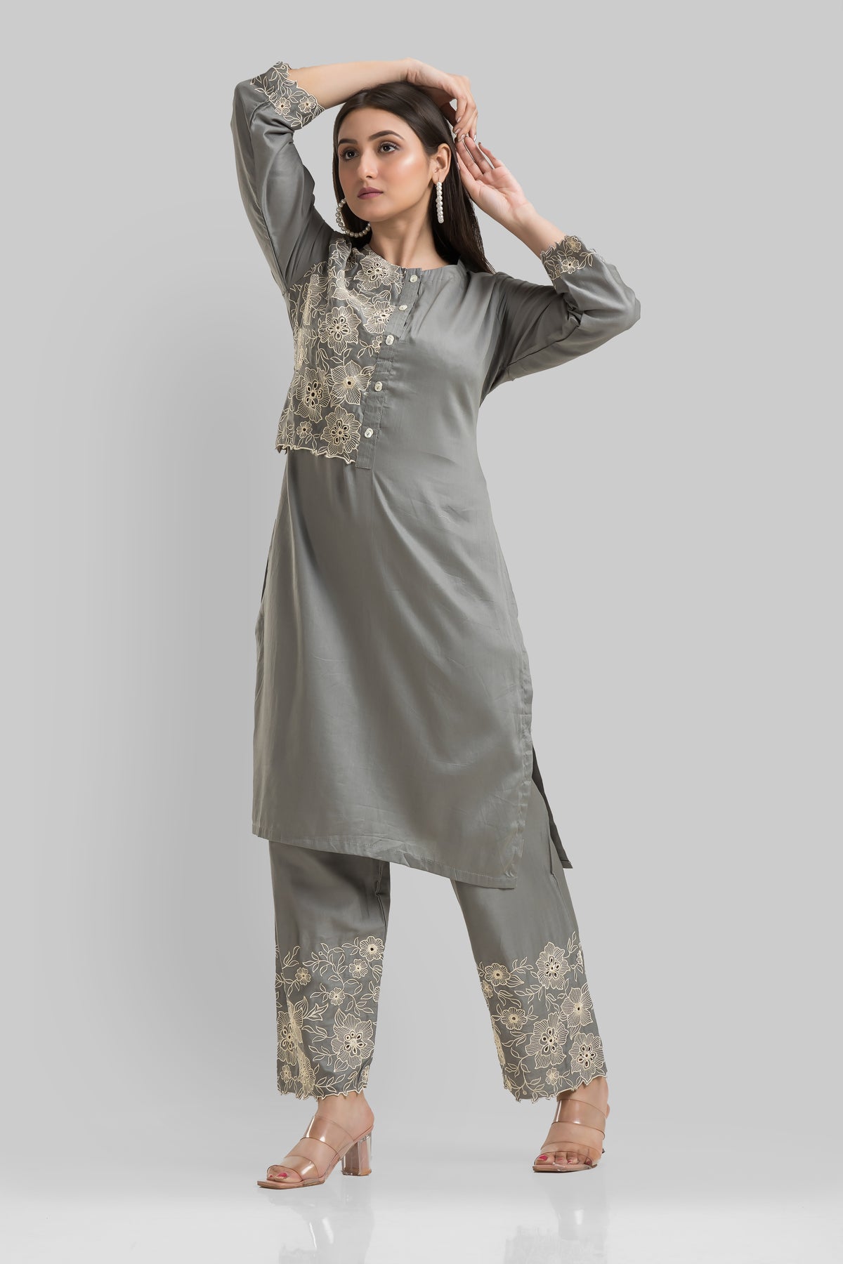 Sacred Suta Embroidered Cotton Kurta-Pant Set