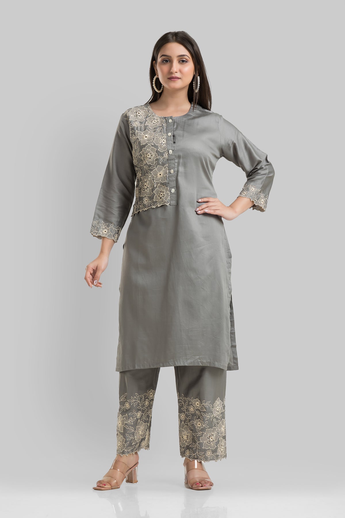 Sacred Suta Embroidered Cotton Kurta-Pant Set