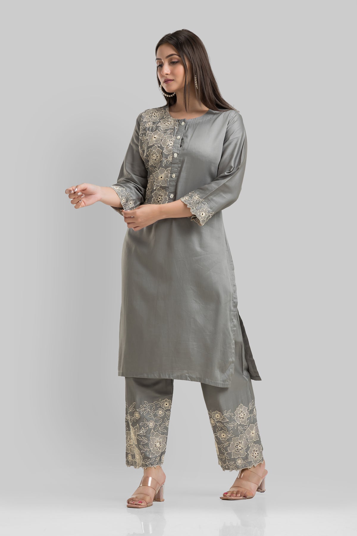 Sacred Suta Embroidered Cotton Kurta-Pant Set