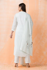 Sacred Suta Embroidered Cotton Kurta-Pant Dupatta Set