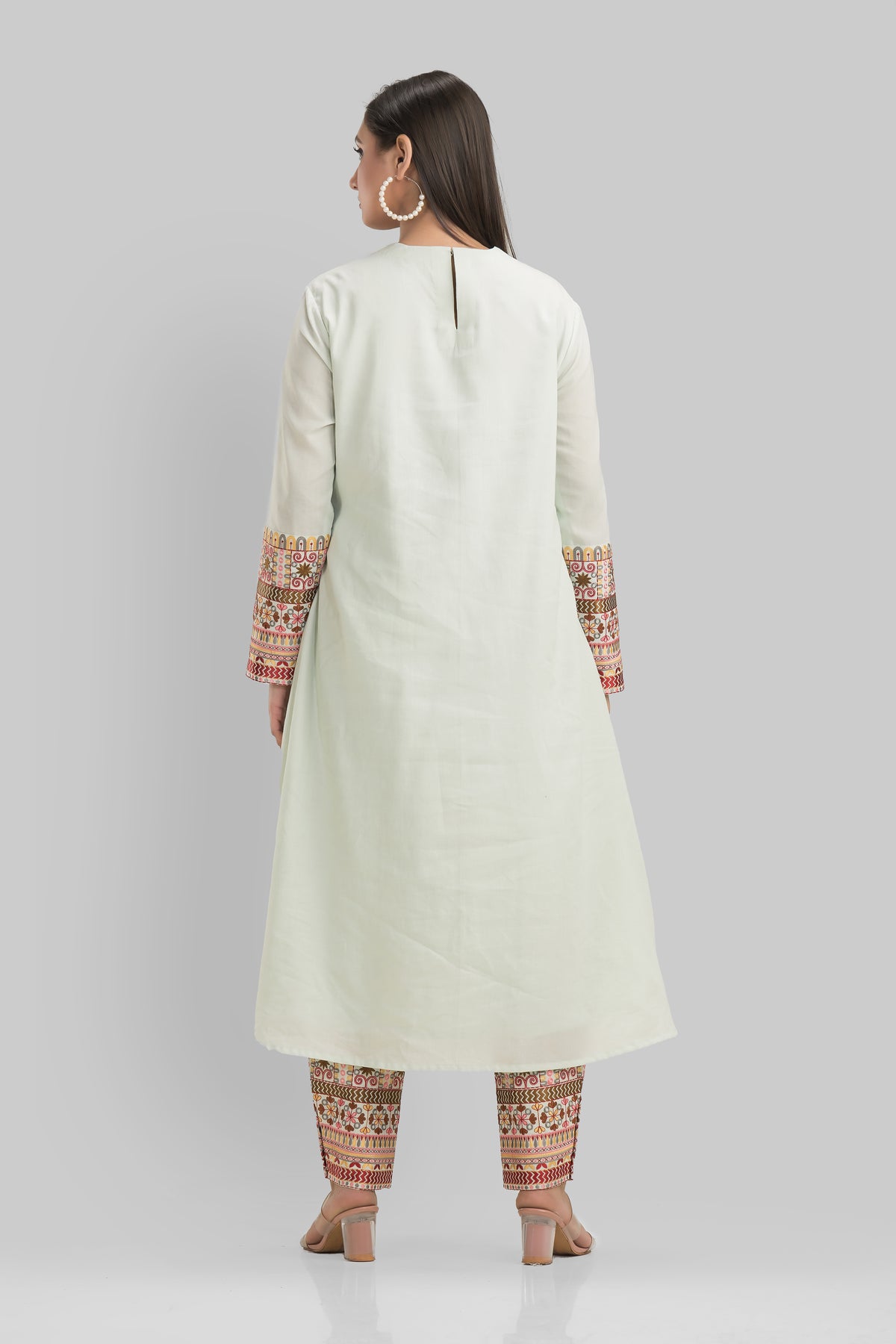 Sacred Suta Embroidered Silk Kurta-Pant Set