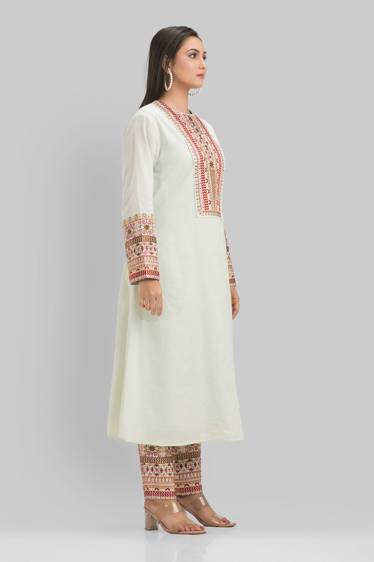 Sacred Suta Embroidered Silk Kurta-Pant Set