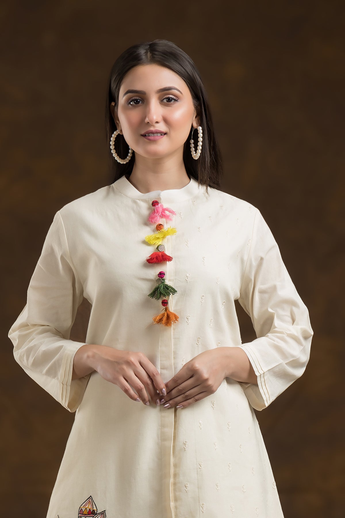 Designer Mulmul Kurta-Palazo Set